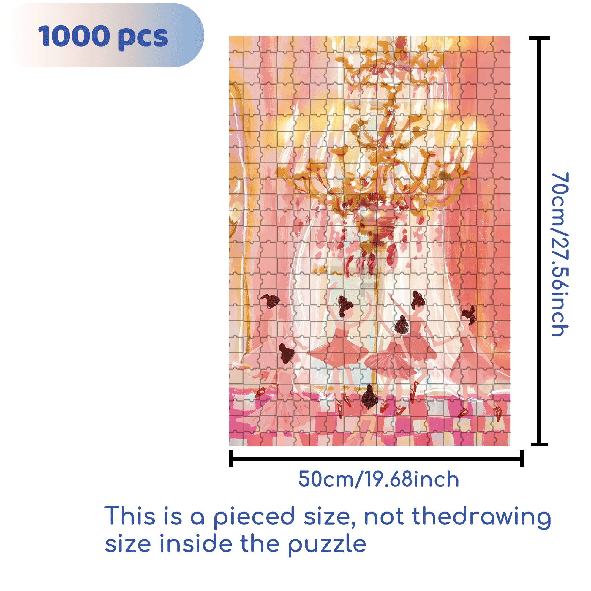 Dancing Under The Crystal Lamp 500pcs/1000pcs Jigsaw Puzzle, Scratch-Resistant, Interactive Family Game & Brain-Boosting DIY Decor, Perfect for Halloween, Christmas & New Year Gifts, Family Puzzle Game