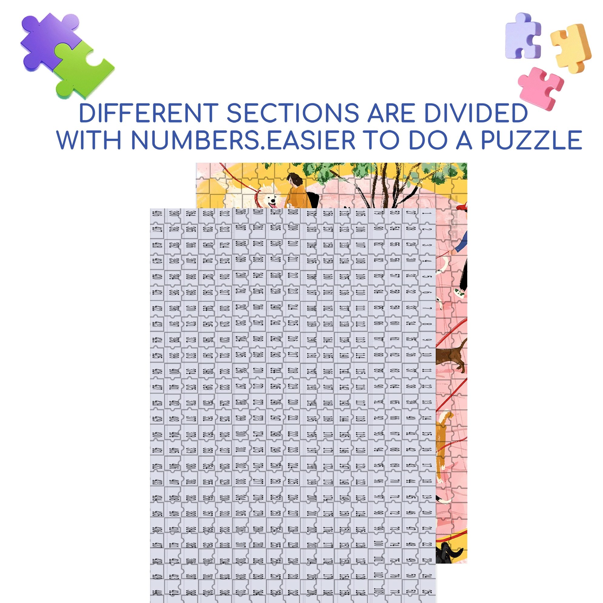 Dog's Party 500pcs/1000pcs Jigsaw Puzzle, Scratch-Resistant, Interactive Family Game & Brain-Boosting DIY Decor, Perfect for Halloween, Christmas & New Year Gifts, Family Puzzle Game