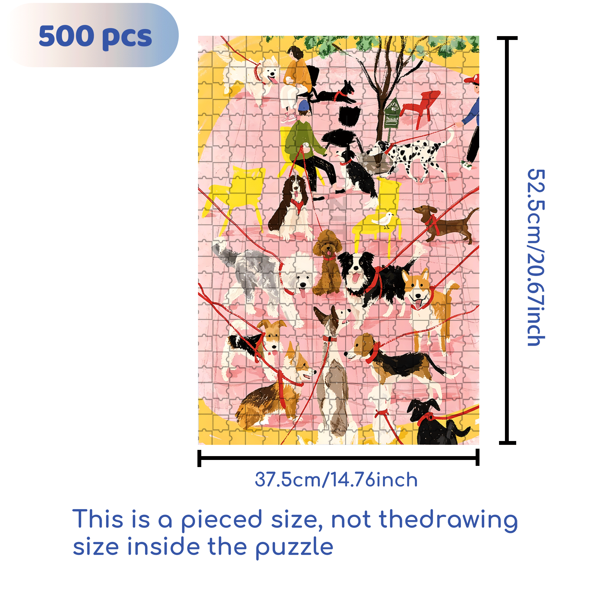 Dog's Party 500pcs/1000pcs Jigsaw Puzzle, Scratch-Resistant, Interactive Family Game & Brain-Boosting DIY Decor, Perfect for Halloween, Christmas & New Year Gifts, Family Puzzle Game