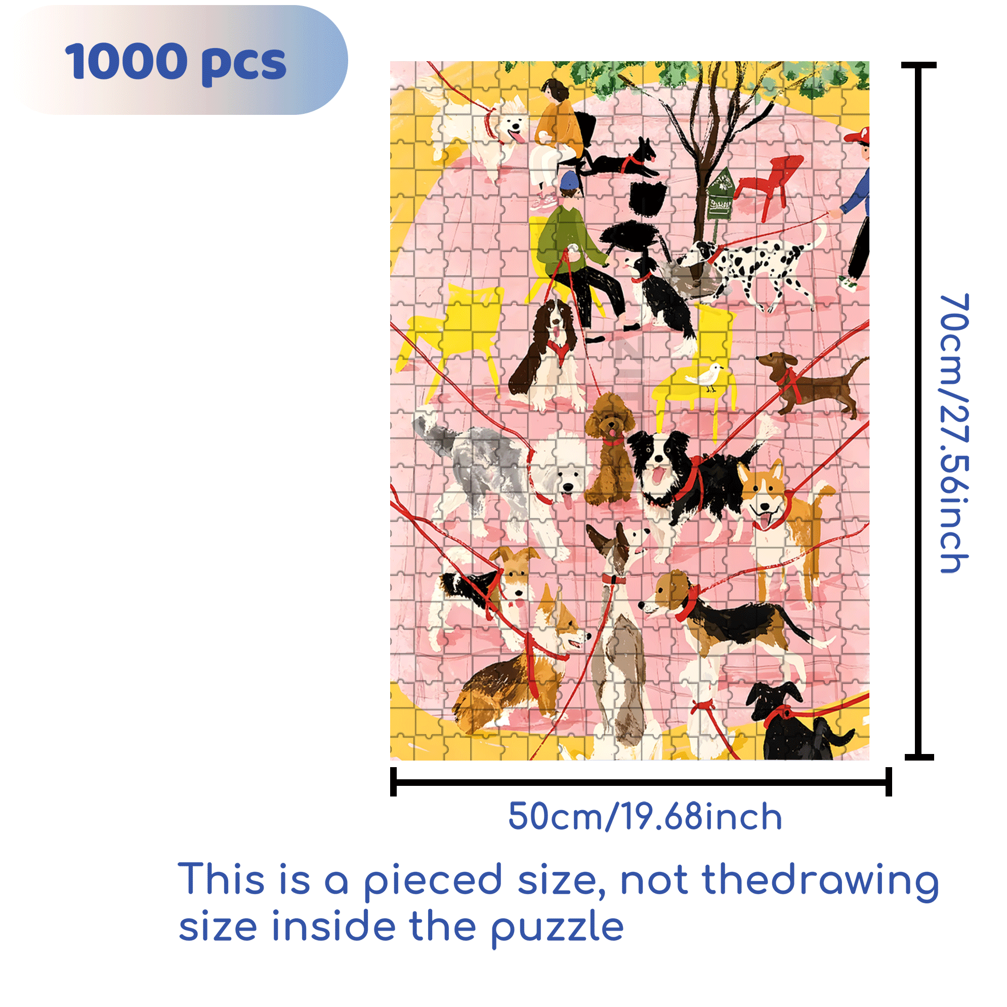 Dog's Party 500pcs/1000pcs Jigsaw Puzzle, Scratch-Resistant, Interactive Family Game & Brain-Boosting DIY Decor, Perfect for Halloween, Christmas & New Year Gifts, Family Puzzle Game