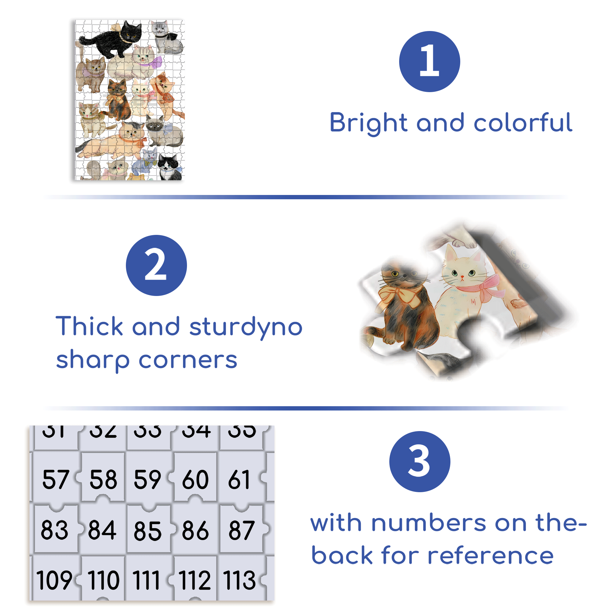 Doodle Cats 500pcs/1000pcs Jigsaw Puzzle, Scratch-Resistant, Interactive Family Game & Brain-Boosting DIY Decor, Perfect for Halloween, Christmas & New Year Gifts, Family Puzzle Game