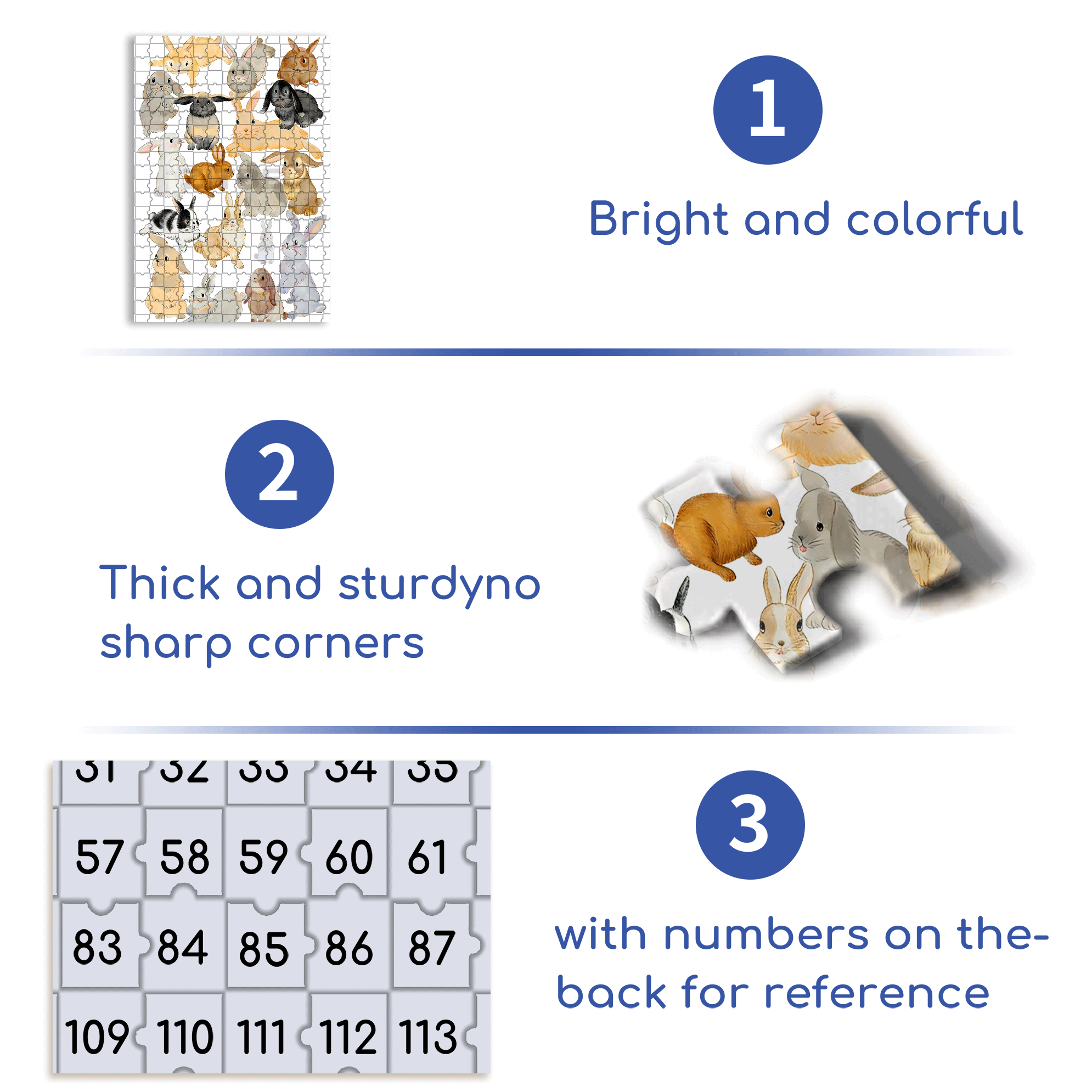 Doodle Rabbits 500pcs/1000pcs Jigsaw Puzzle, Scratch-Resistant, Interactive Family Game & Brain-Boosting DIY Decor, Perfect for Halloween, Christmas & New Year Gifts, Family Puzzle Game