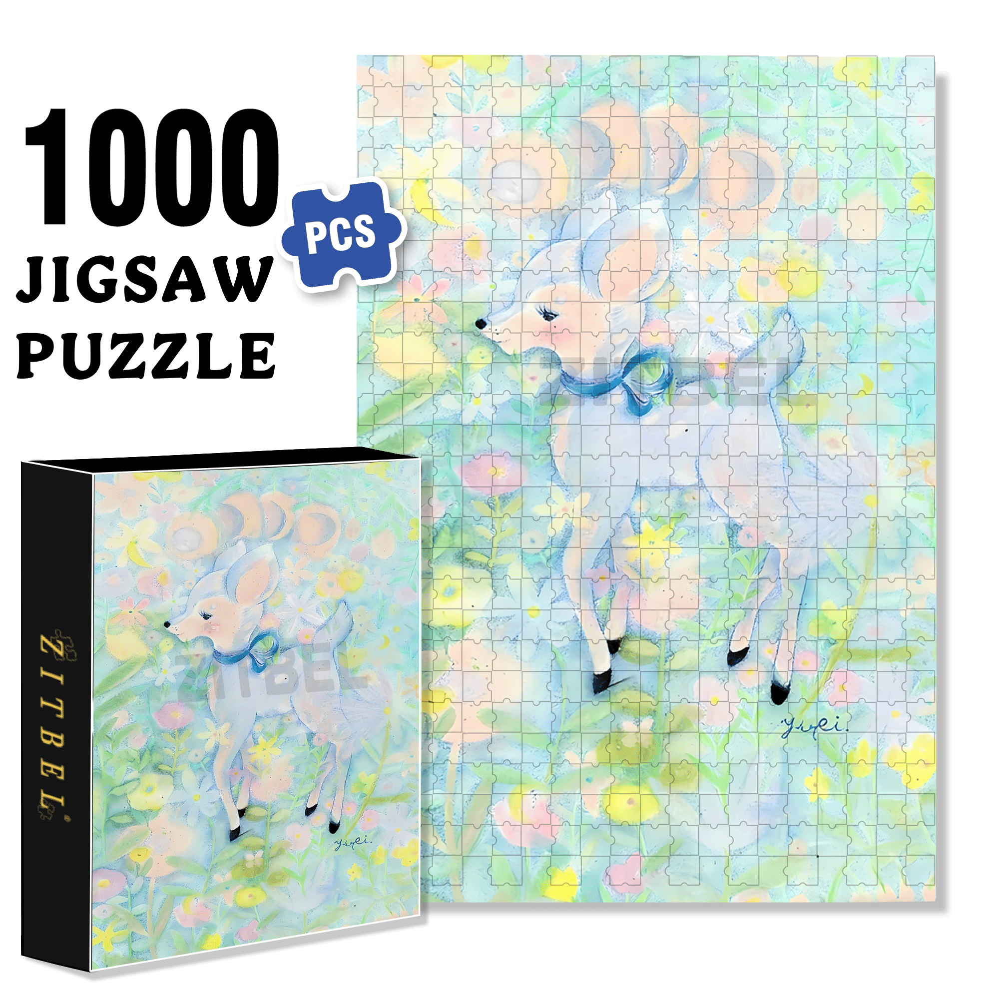 Dreamy Deer 500pcs/1000pcs Jigsaw Puzzle, Scratch-Resistant, Interactive Family Game & Brain-Boosting DIY Decor, Perfect for Halloween, Christmas & New Year Gifts, Family Puzzle Game