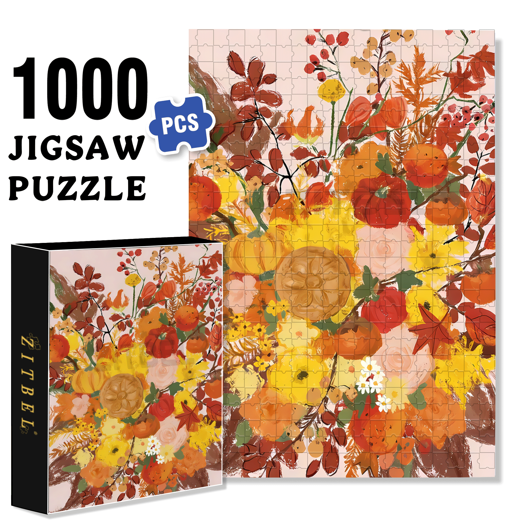 Earth Color Scheme 500pcs/1000pcs Jigsaw Puzzle, Scratch-Resistant, Interactive Family Game & Brain-Boosting DIY Decor, Perfect for Halloween, Christmas & New Year Gifts, Family Puzzle Game