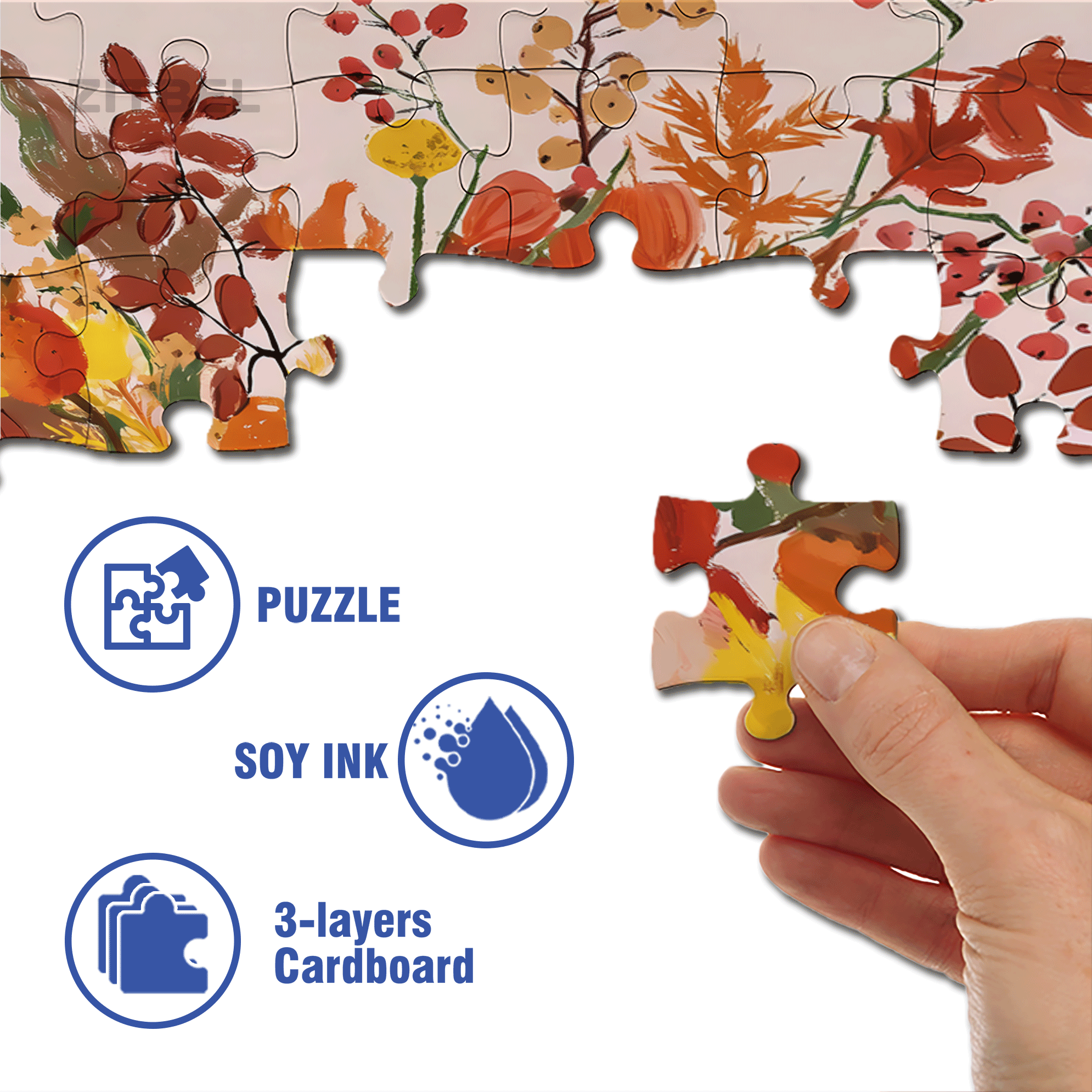 Earth Color Scheme 500pcs/1000pcs Jigsaw Puzzle, Scratch-Resistant, Interactive Family Game & Brain-Boosting DIY Decor, Perfect for Halloween, Christmas & New Year Gifts, Family Puzzle Game