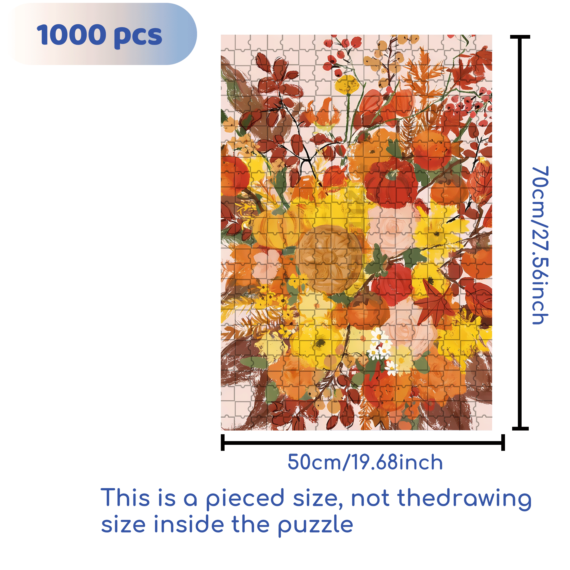 Earth Color Scheme 500pcs/1000pcs Jigsaw Puzzle, Scratch-Resistant, Interactive Family Game & Brain-Boosting DIY Decor, Perfect for Halloween, Christmas & New Year Gifts, Family Puzzle Game