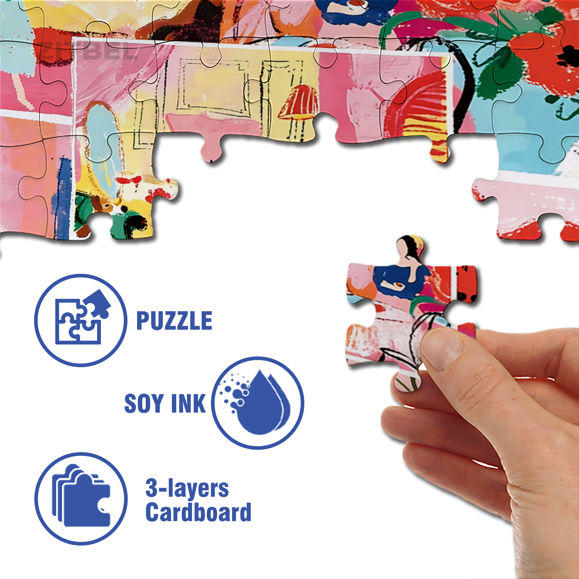 Emotions And Colors 500pcs/1000pcs Jigsaw Puzzle, Scratch-Resistant, Interactive Family Game & Brain-Boosting DIY Decor, Perfect for Halloween, Christmas & New Year Gifts, Family Puzzle Game