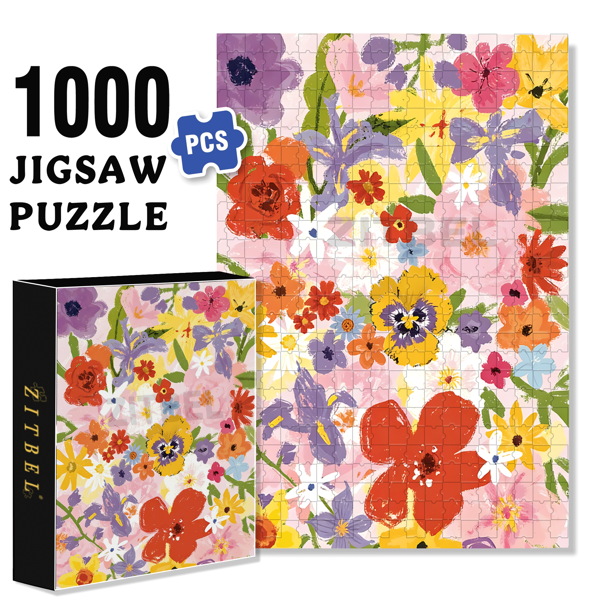 Favorite Color 500pcs/1000pcs Jigsaw Puzzle, Scratch-Resistant, Interactive Family Game & Brain-Boosting DIY Decor, Perfect for Halloween, Christmas & New Year Gifts, Family Puzzle Game