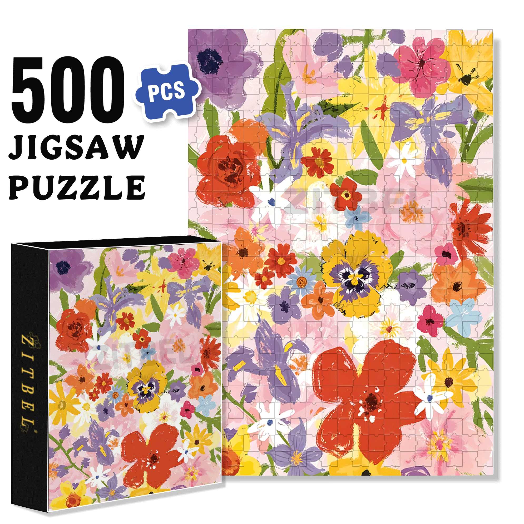 Favorite Color 500pcs/1000pcs Jigsaw Puzzle, Scratch-Resistant, Interactive Family Game & Brain-Boosting DIY Decor, Perfect for Halloween, Christmas & New Year Gifts, Family Puzzle Game