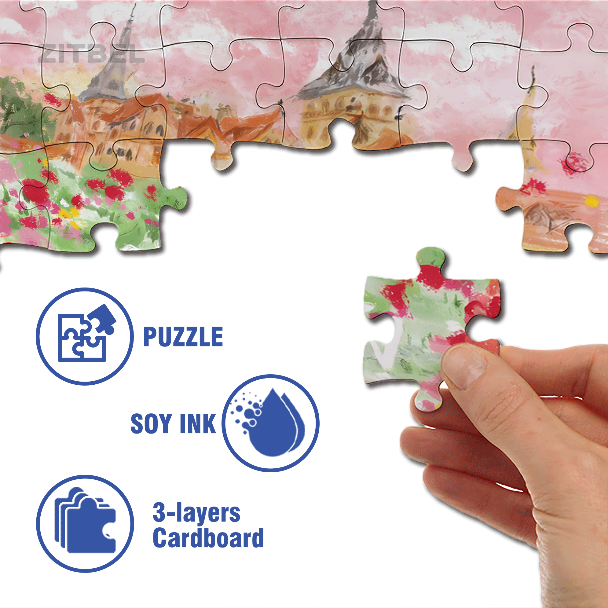 Garden Dream 500pcs/1000pcs Jigsaw Puzzle, Scratch-Resistant, Interactive Family Game & Brain-Boosting DIY Decor, Perfect for Halloween, Christmas & New Year Gifts, Family Puzzle Game