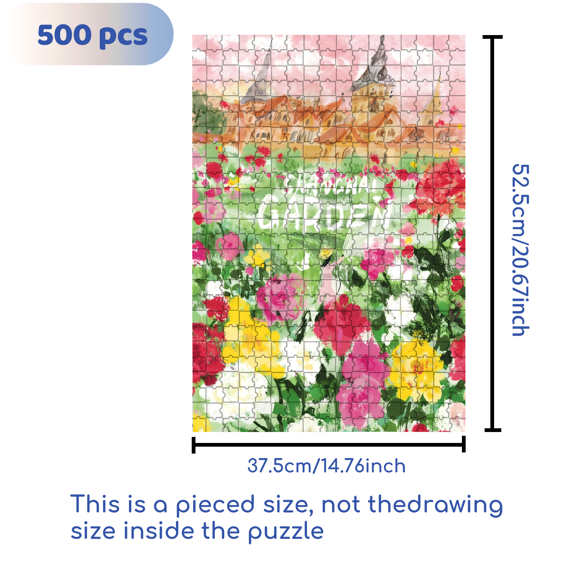 Garden Dream 500pcs/1000pcs Jigsaw Puzzle, Scratch-Resistant, Interactive Family Game & Brain-Boosting DIY Decor, Perfect for Halloween, Christmas & New Year Gifts, Family Puzzle Game