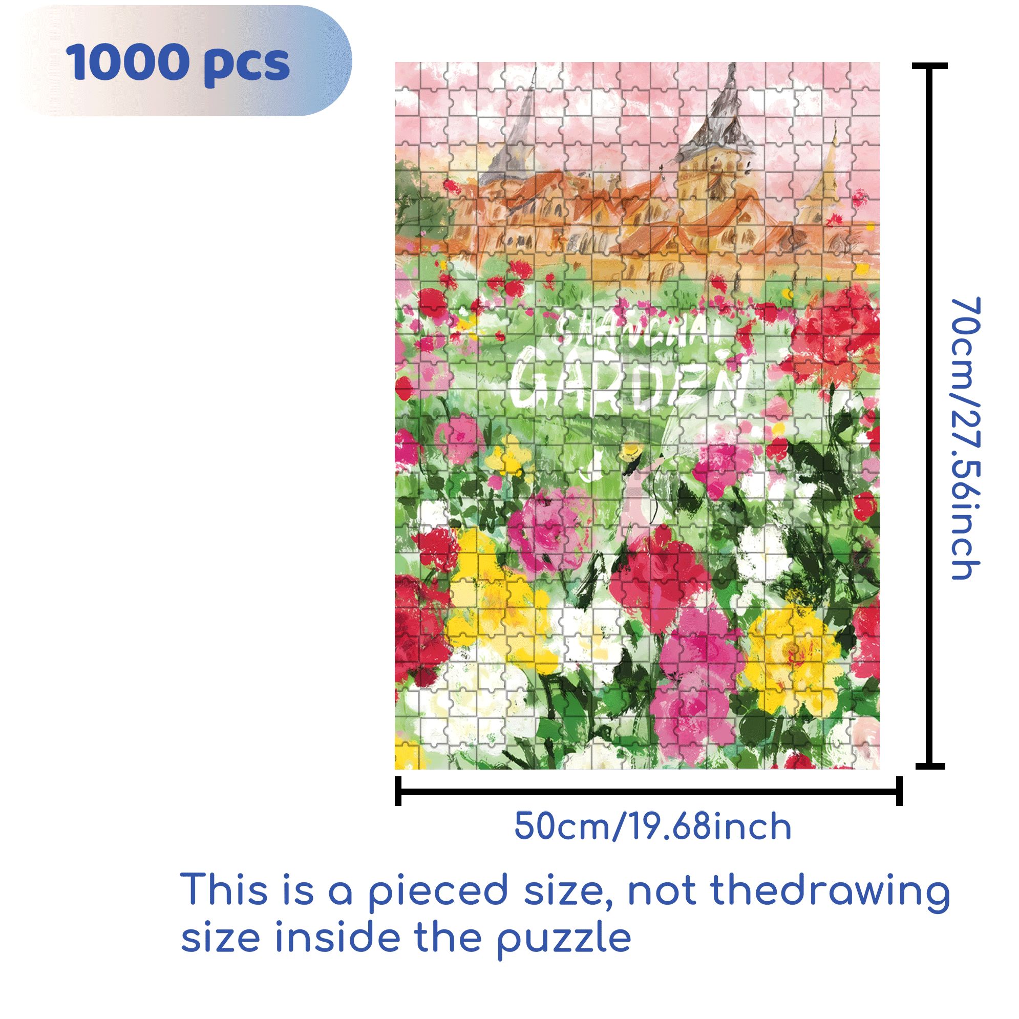 Garden Dream 500pcs/1000pcs Jigsaw Puzzle, Scratch-Resistant, Interactive Family Game & Brain-Boosting DIY Decor, Perfect for Halloween, Christmas & New Year Gifts, Family Puzzle Game