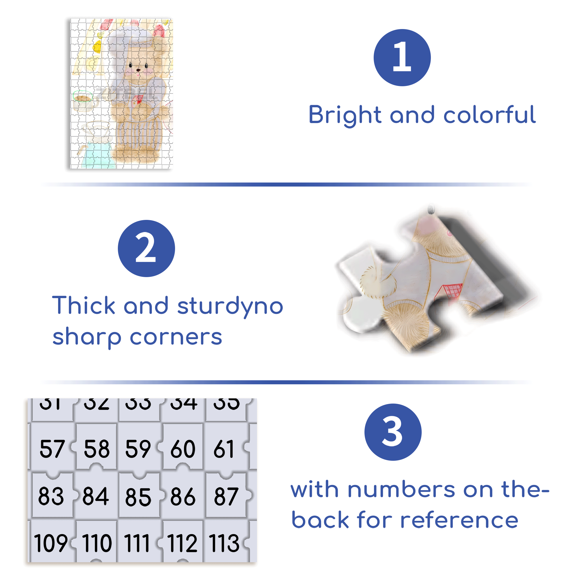 Good Night, Little Bear 500pcs/1000pcs Jigsaw Puzzle, Scratch-Resistant, Interactive Family Game & Brain-Boosting DIY Decor, Perfect for Halloween, Christmas & New Year Gifts, Family Puzzle Game