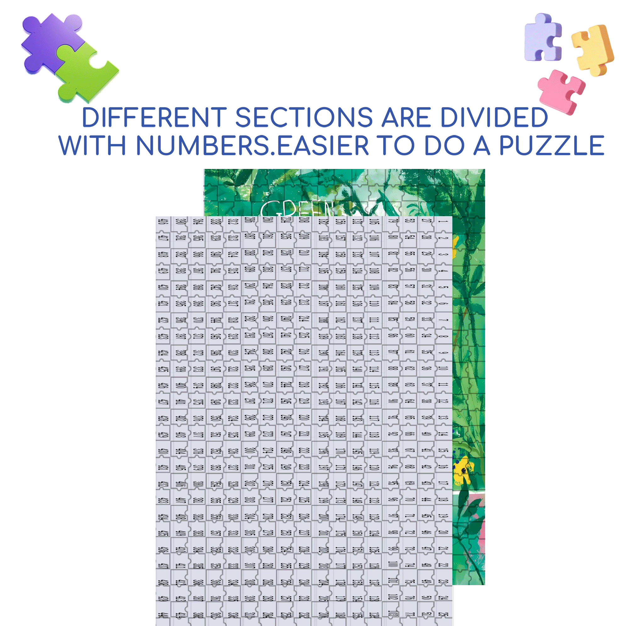 Green Rhapsody 500pcs/1000pcs Jigsaw Puzzle, Scratch-Resistant, Interactive Family Game & Brain-Boosting DIY Decor, Perfect for Halloween, Christmas & New Year Gifts, Family Puzzle Game