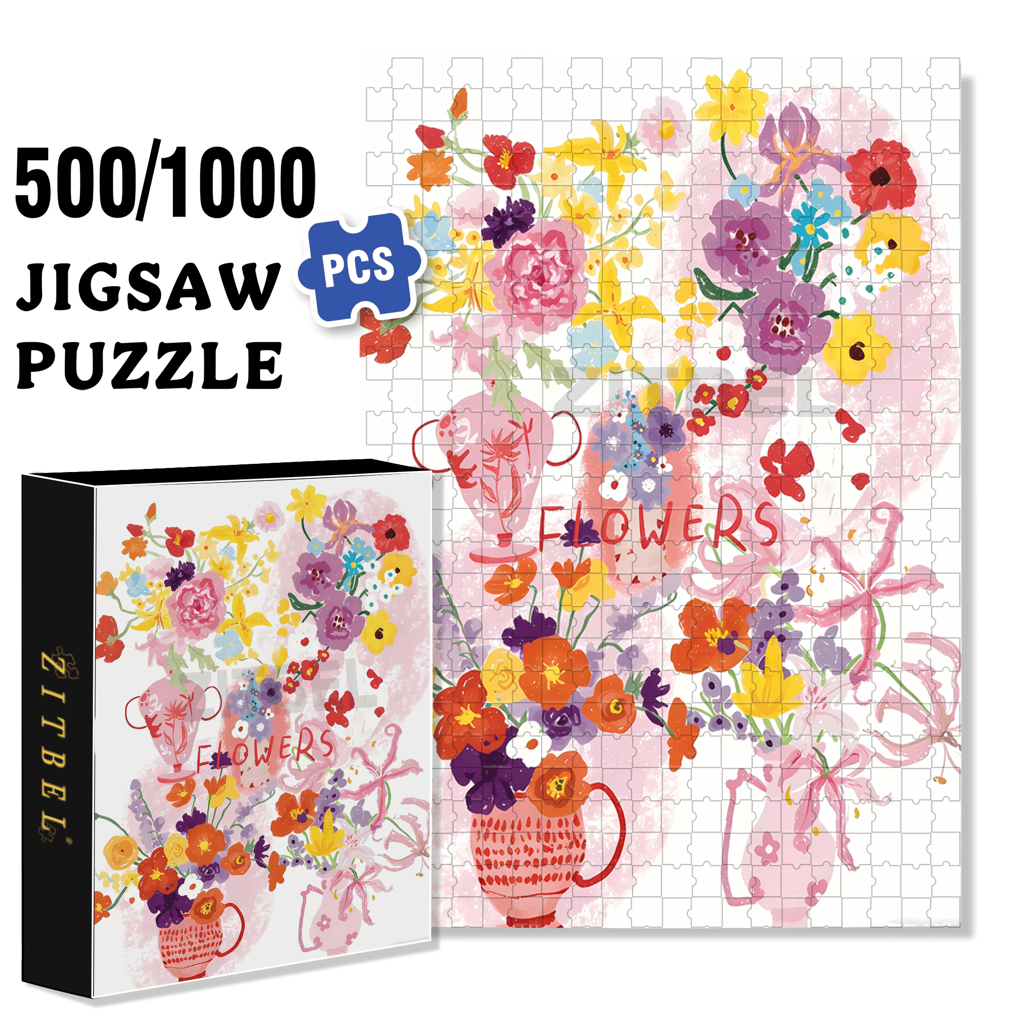Happy Weekend 2 500pcs/1000pcs Jigsaw Puzzle, Scratch-Resistant, Interactive Family Game & Brain-Boosting DIY Decor, Perfect for Halloween, Christmas & New Year Gifts, Family Puzzle Game