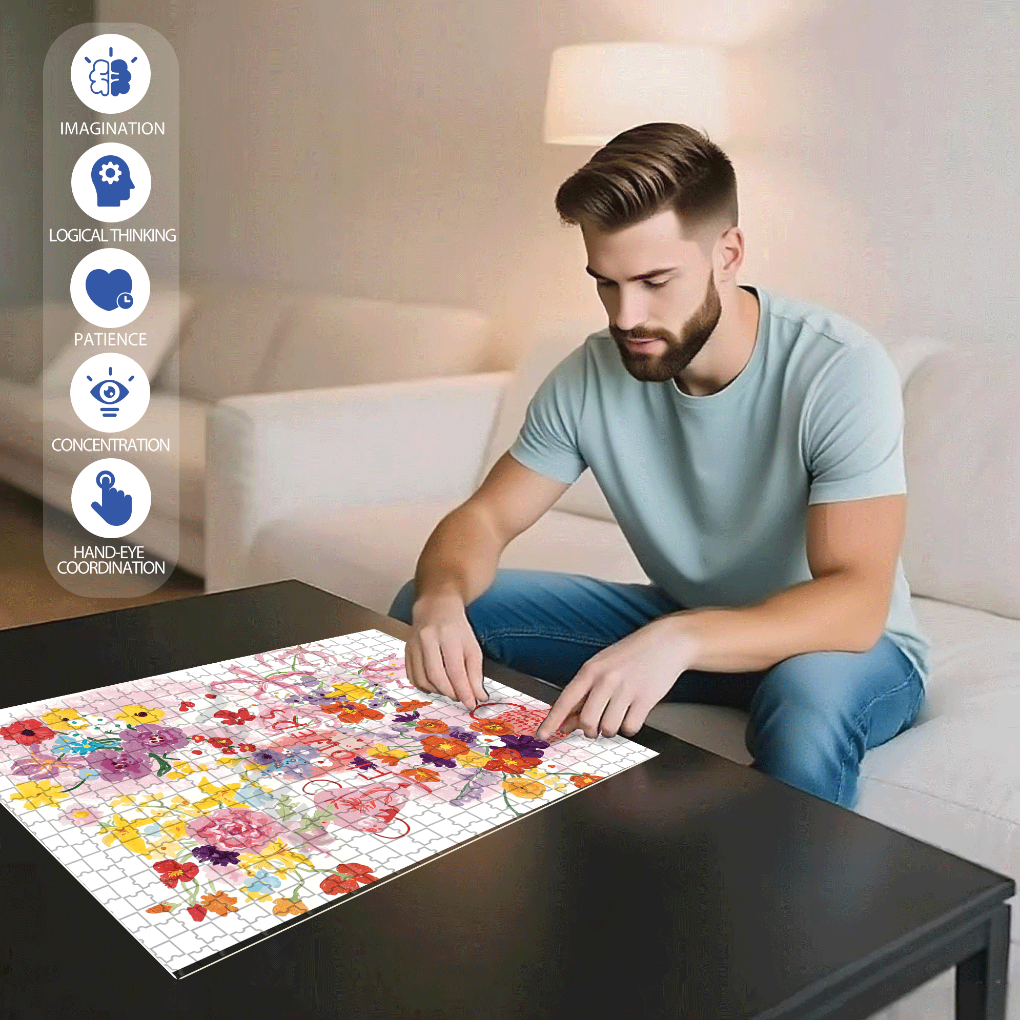 Happy Weekend 2 500pcs/1000pcs Jigsaw Puzzle, Scratch-Resistant, Interactive Family Game & Brain-Boosting DIY Decor, Perfect for Halloween, Christmas & New Year Gifts, Family Puzzle Game
