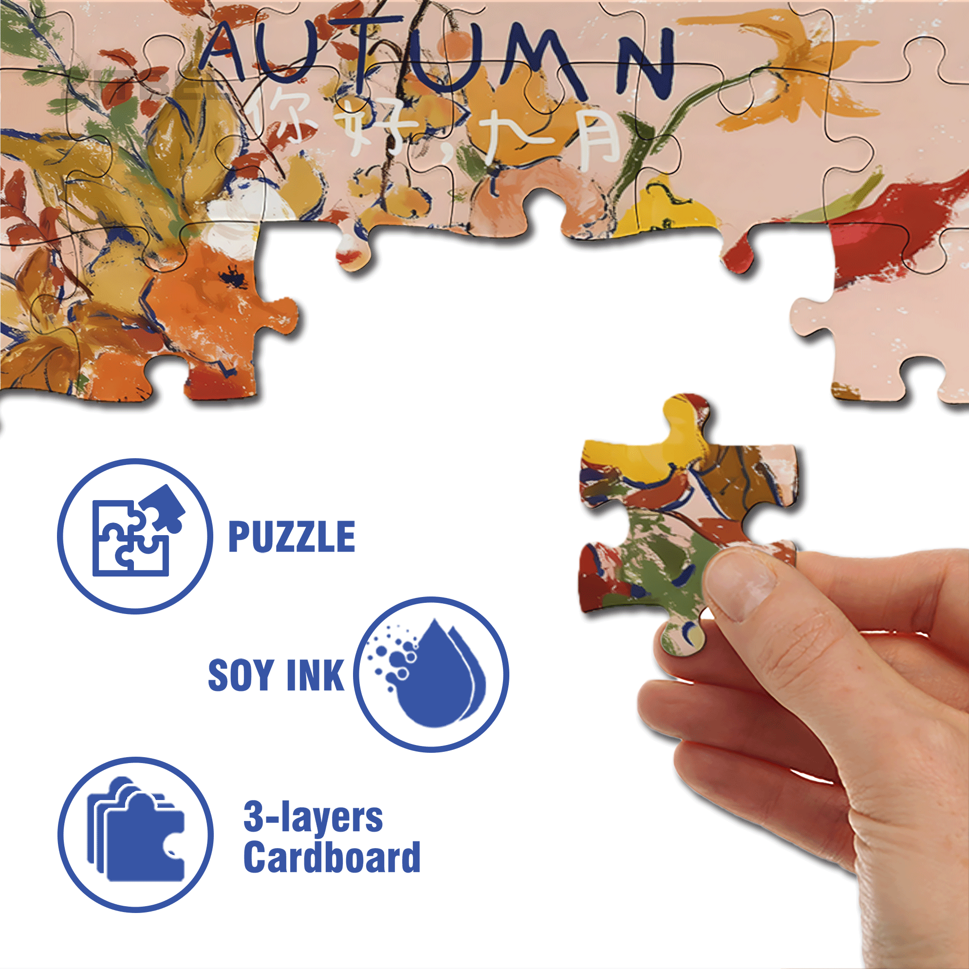 Hello, September 500pcs/1000pcs Jigsaw Puzzle, Scratch-Resistant, Interactive Family Game & Brain-Boosting DIY Decor, Perfect for Halloween, Christmas & New Year Gifts, Family Puzzle Game