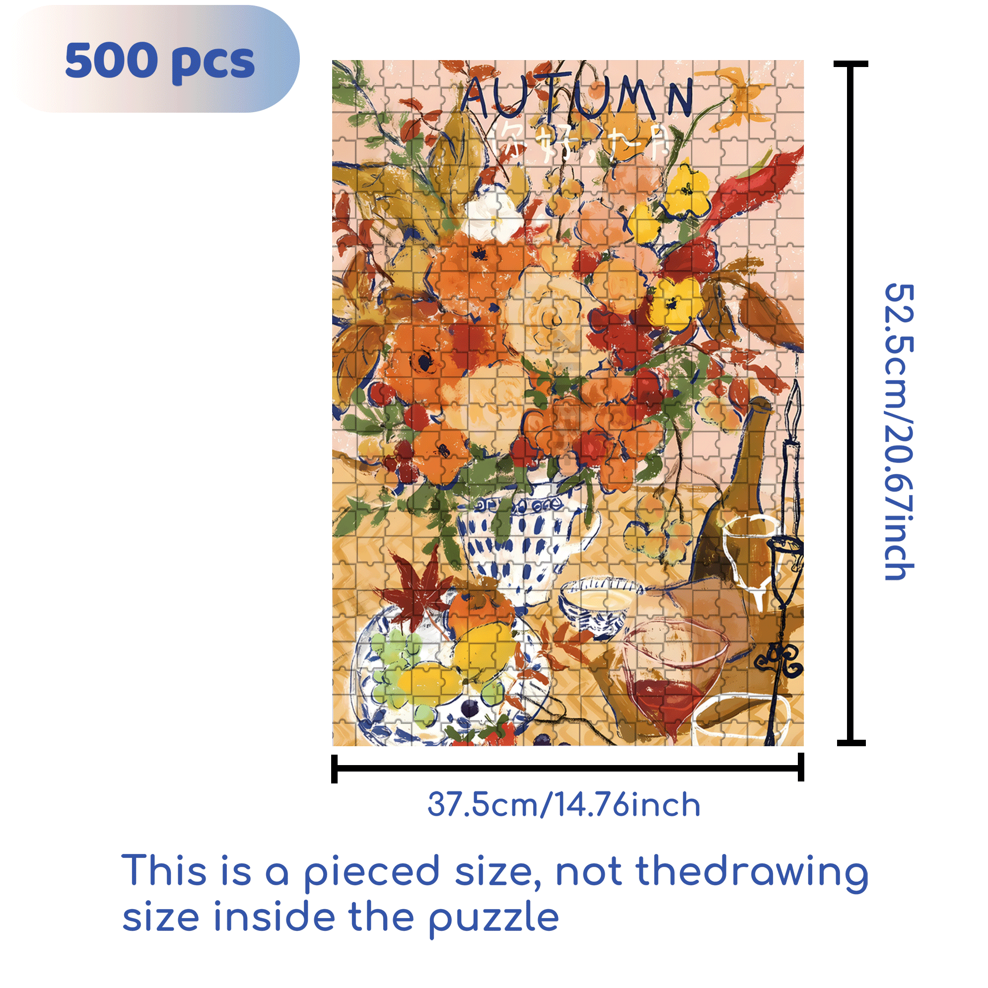 Hello, September 500pcs/1000pcs Jigsaw Puzzle, Scratch-Resistant, Interactive Family Game & Brain-Boosting DIY Decor, Perfect for Halloween, Christmas & New Year Gifts, Family Puzzle Game