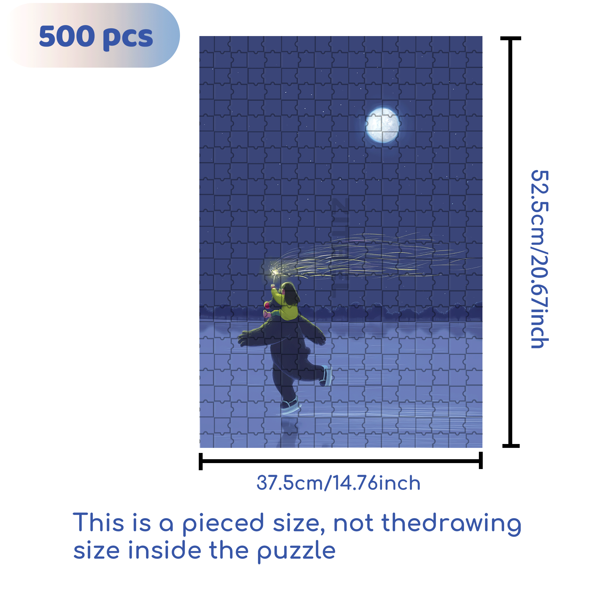 Ice Waltz 500pcs/1000pcs Jigsaw Puzzle, Scratch-Resistant, Interactive Family Game & Brain-Boosting DIY Decor, Perfect for Halloween, Christmas & New Year Gifts, Family Puzzle Game