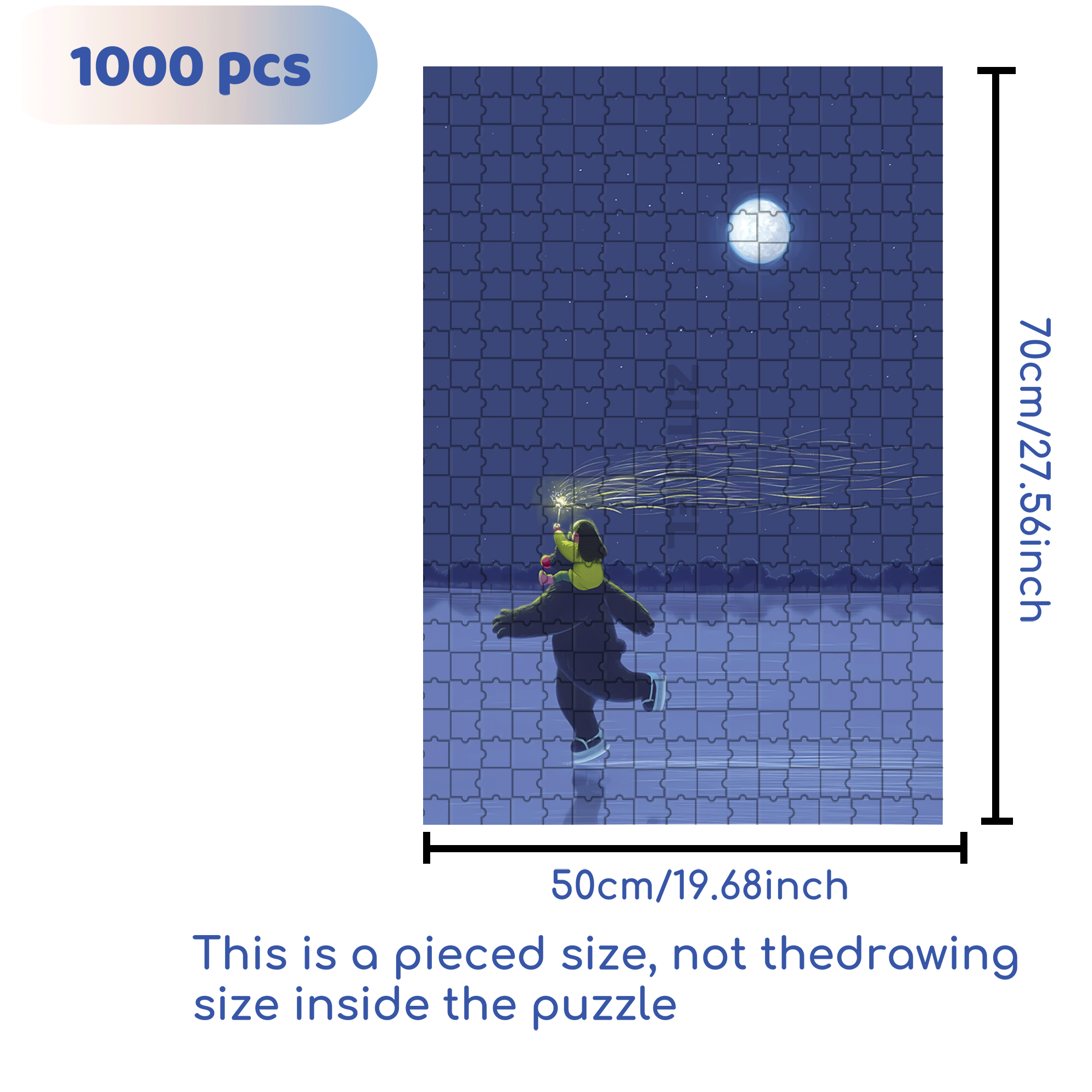 Ice Waltz 500pcs/1000pcs Jigsaw Puzzle, Scratch-Resistant, Interactive Family Game & Brain-Boosting DIY Decor, Perfect for Halloween, Christmas & New Year Gifts, Family Puzzle Game