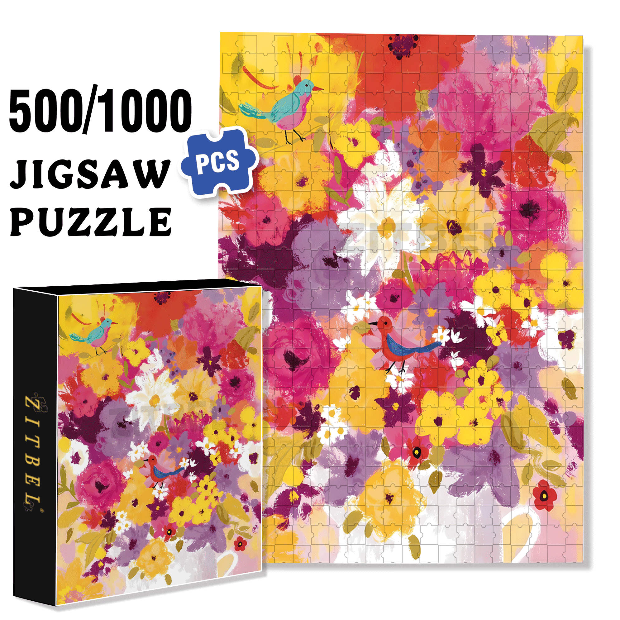 July 500pcs/1000pcs Jigsaw Puzzle, Scratch-Resistant, Interactive Family Game & Brain-Boosting DIY Decor, Perfect for Halloween, Christmas & New Year Gifts, Family Puzzle Game