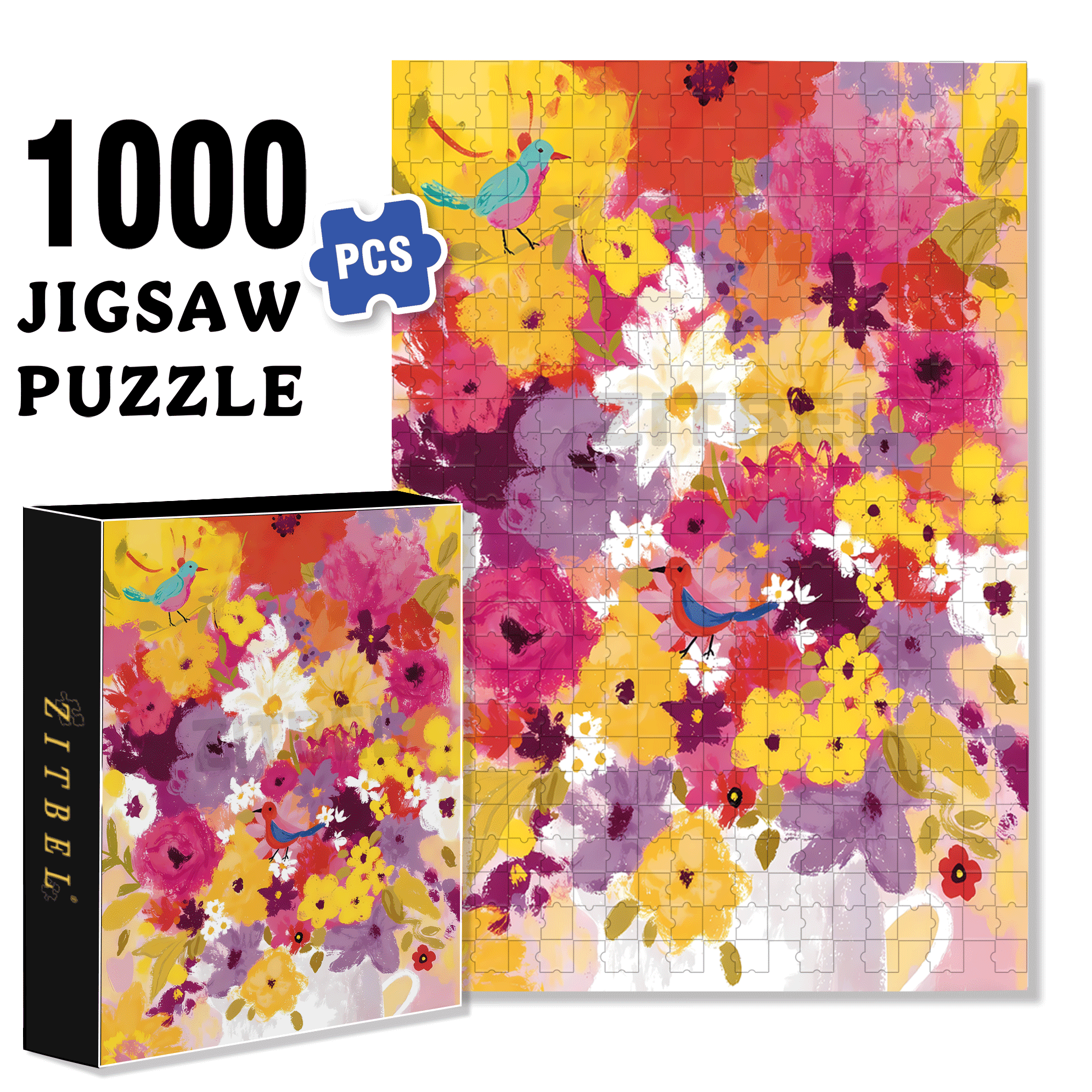 July 500pcs/1000pcs Jigsaw Puzzle, Scratch-Resistant, Interactive Family Game & Brain-Boosting DIY Decor, Perfect for Halloween, Christmas & New Year Gifts, Family Puzzle Game