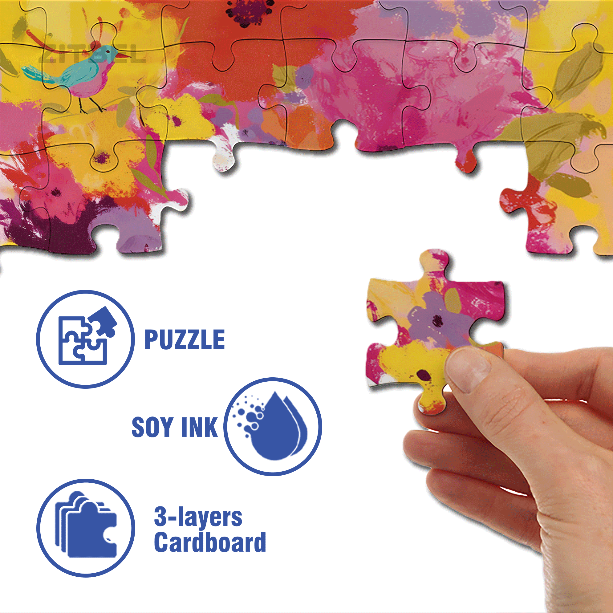 July 500pcs/1000pcs Jigsaw Puzzle, Scratch-Resistant, Interactive Family Game & Brain-Boosting DIY Decor, Perfect for Halloween, Christmas & New Year Gifts, Family Puzzle Game