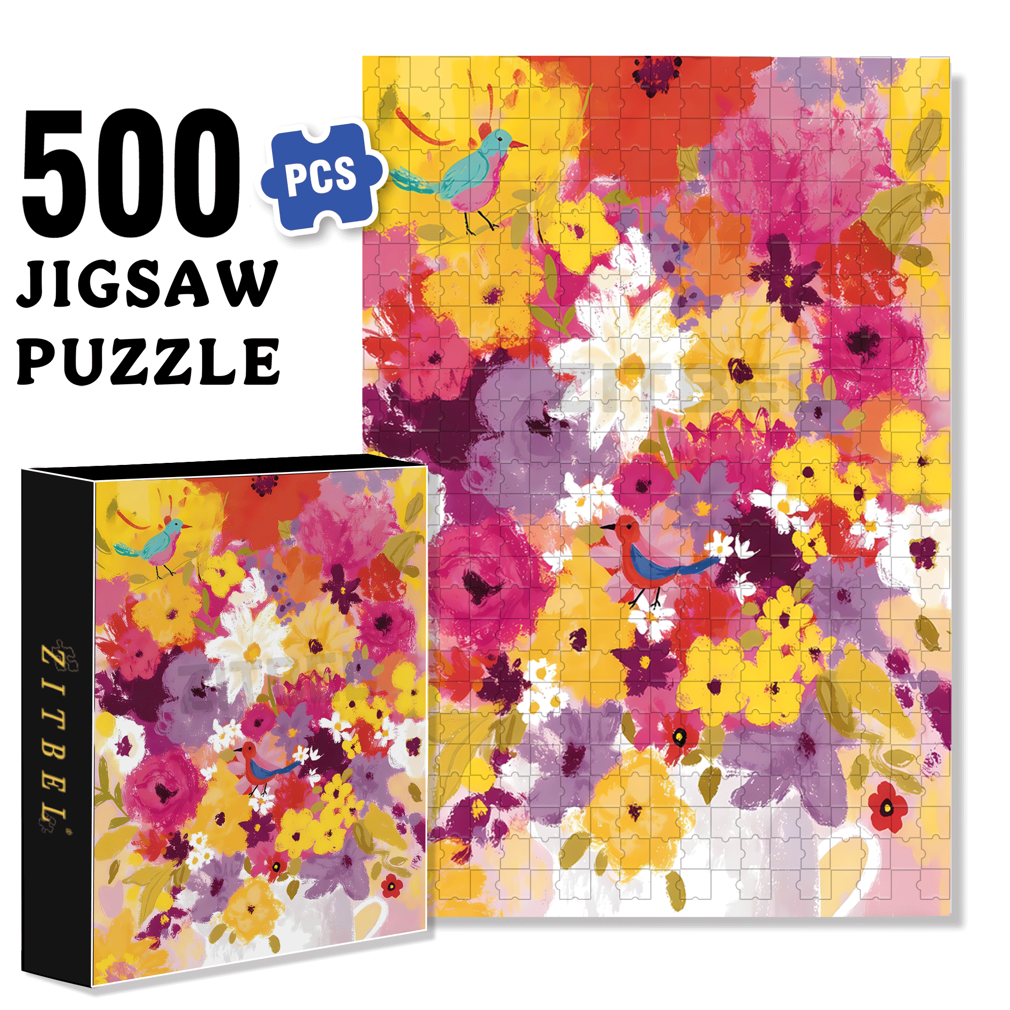 July 500pcs/1000pcs Jigsaw Puzzle, Scratch-Resistant, Interactive Family Game & Brain-Boosting DIY Decor, Perfect for Halloween, Christmas & New Year Gifts, Family Puzzle Game