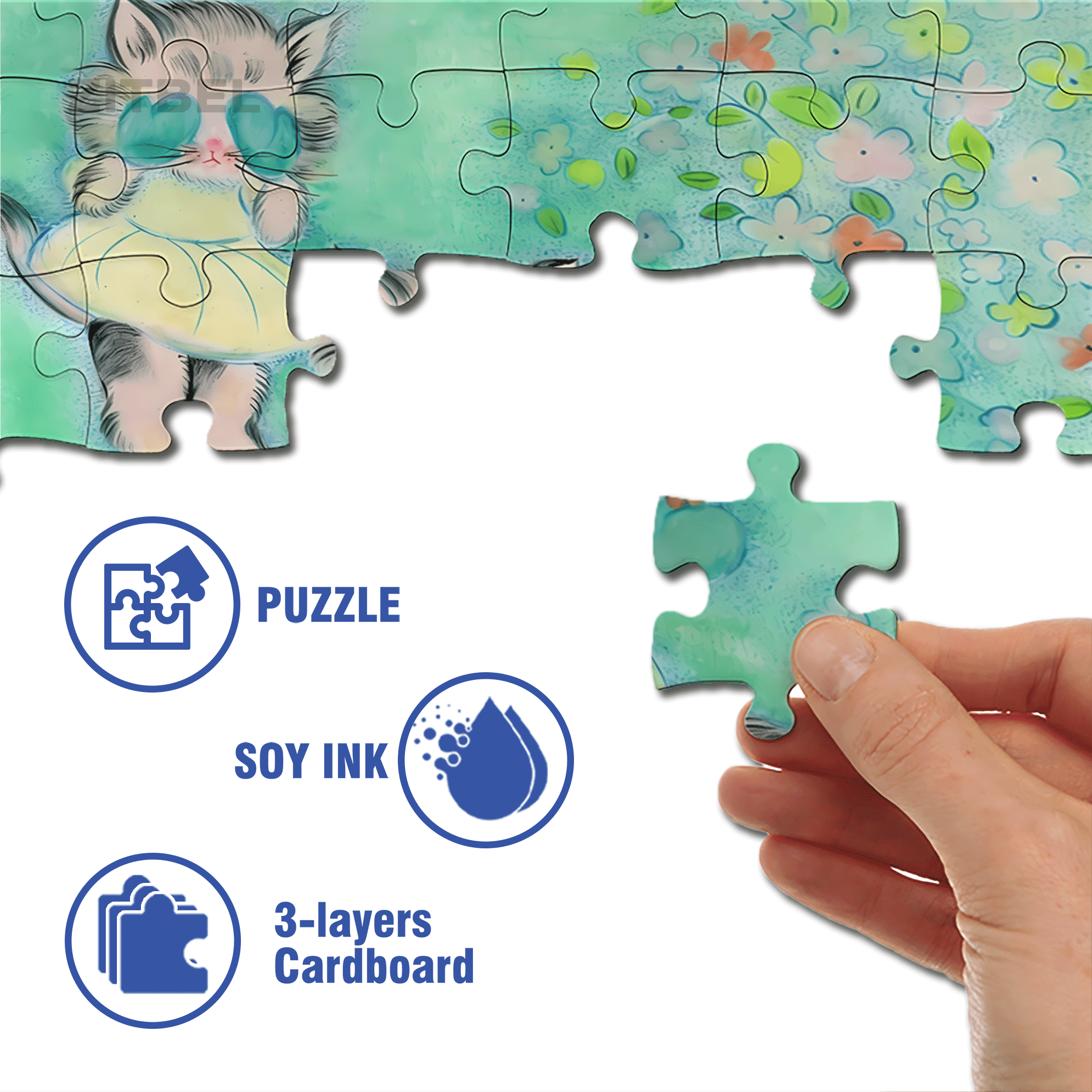 Kitten Club 500pcs/1000pcs Jigsaw Puzzle, Scratch-Resistant, Interactive Family Game & Brain-Boosting DIY Decor, Perfect for Halloween, Christmas & New Year Gifts, Family Puzzle Game