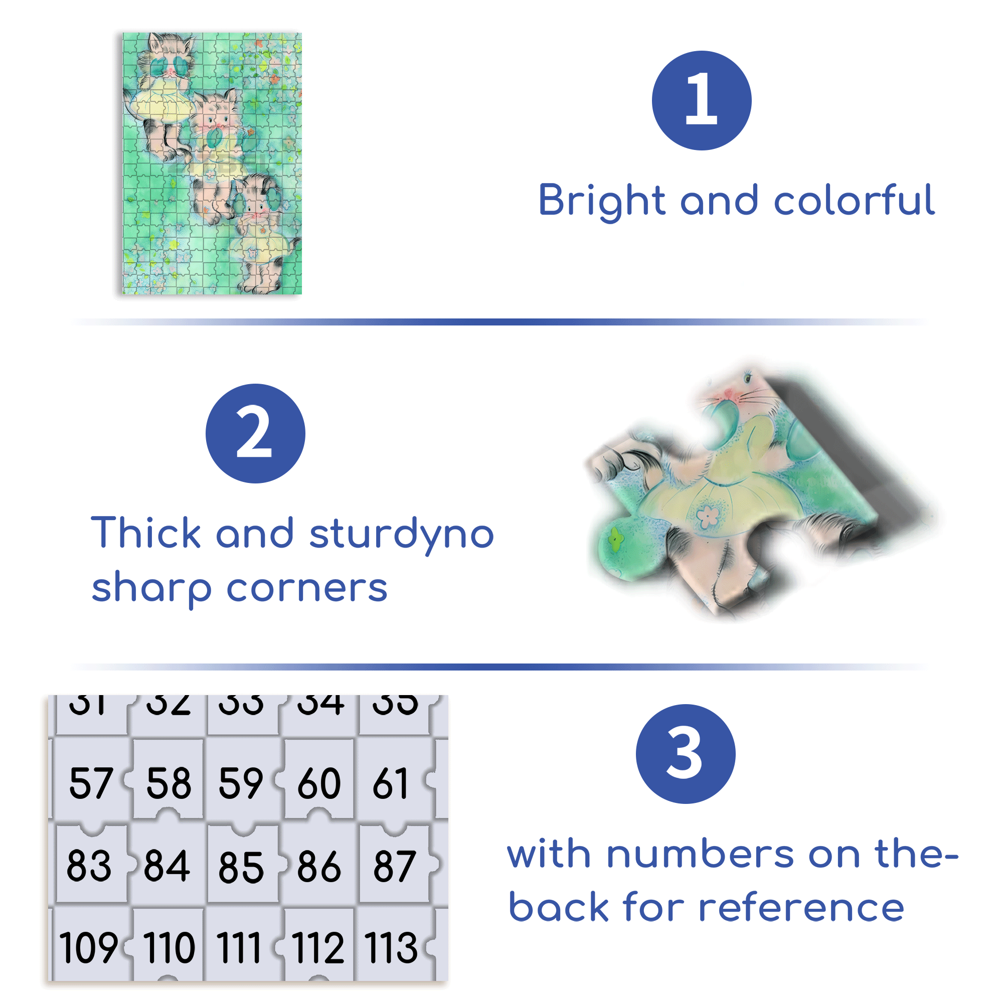 Kitten Club 500pcs/1000pcs Jigsaw Puzzle, Scratch-Resistant, Interactive Family Game & Brain-Boosting DIY Decor, Perfect for Halloween, Christmas & New Year Gifts, Family Puzzle Game