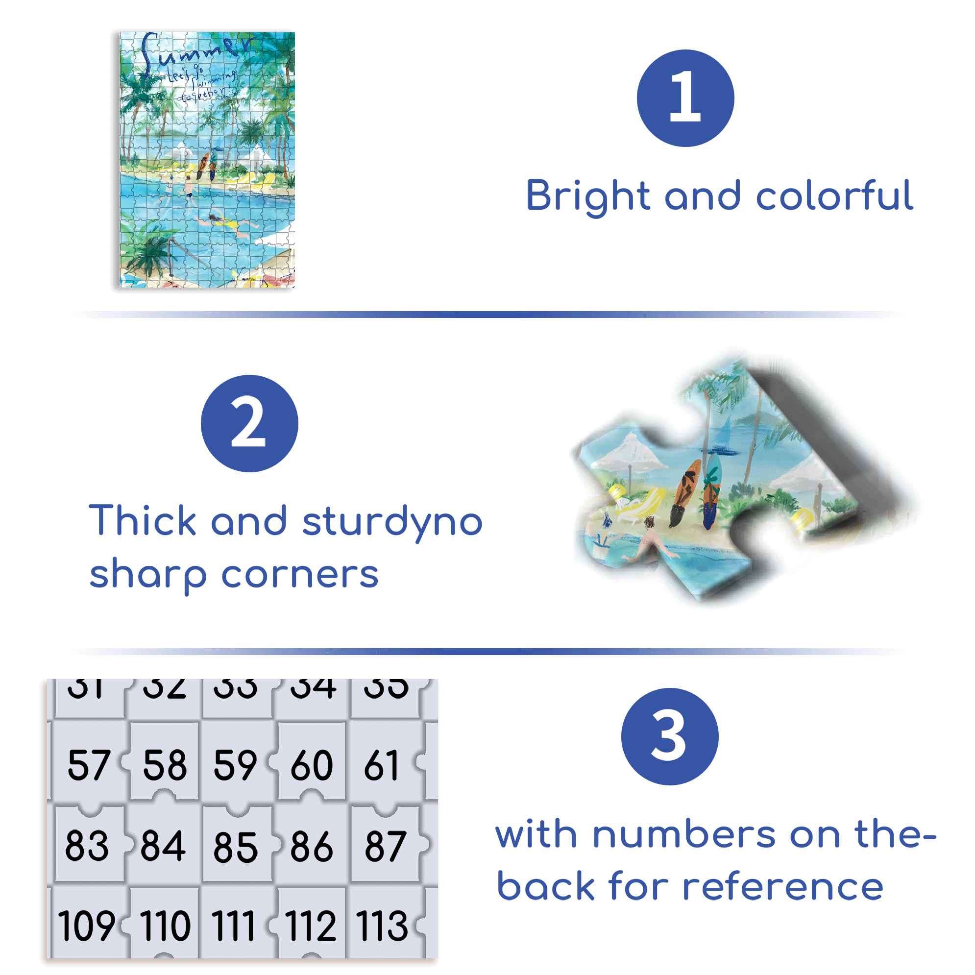 Let's Go Swimming 2 500pcs/1000pcs Jigsaw Puzzle, Scratch-Resistant, Interactive Family Game & Brain-Boosting DIY Decor, Perfect for Halloween, Christmas & New Year Gifts, Family Puzzle Game