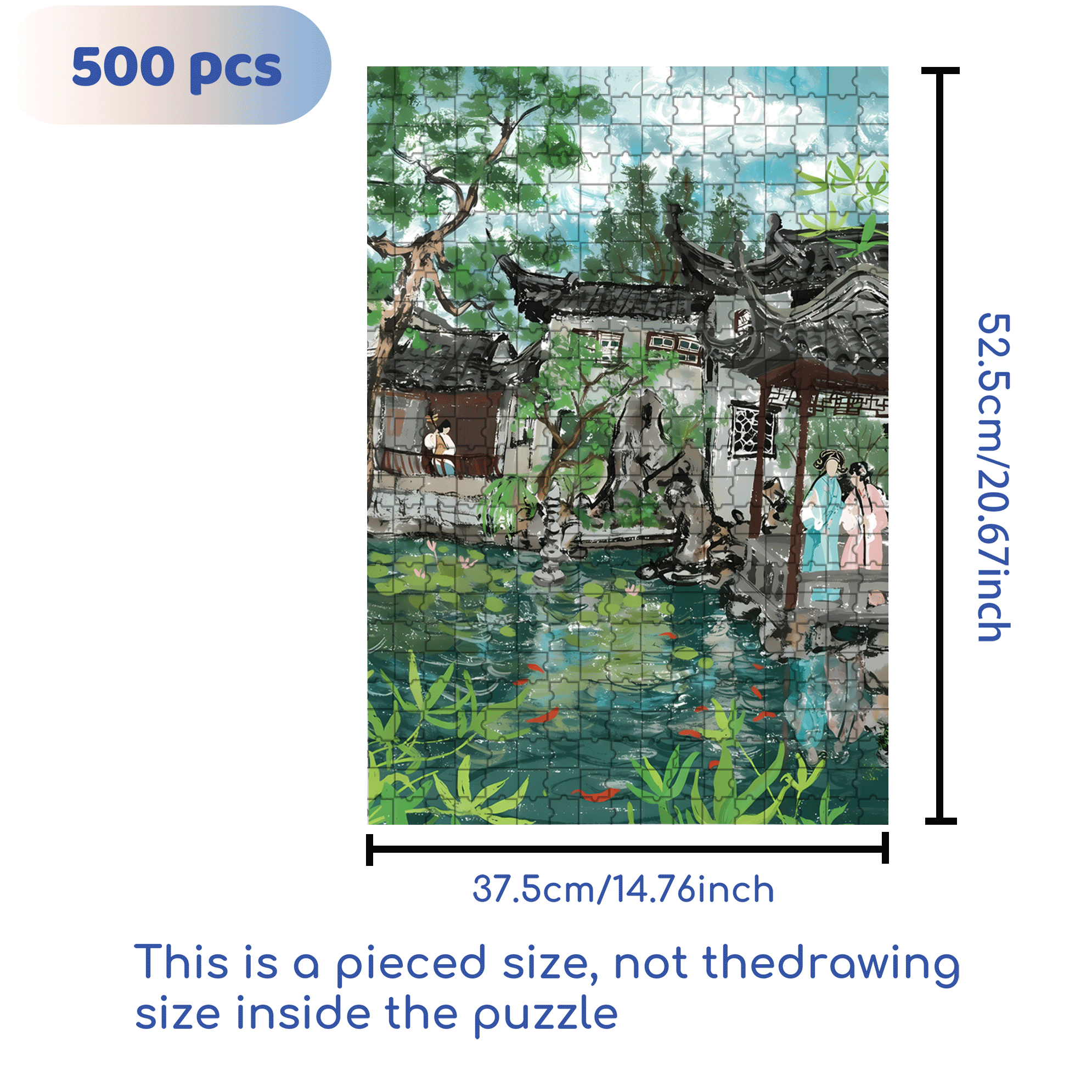 Lingering Garden 500pcs/1000pcs Jigsaw Puzzle, Scratch-Resistant, Interactive Family Game & Brain-Boosting DIY Decor, Perfect for Halloween, Christmas & New Year Gifts, Family Puzzle Game
