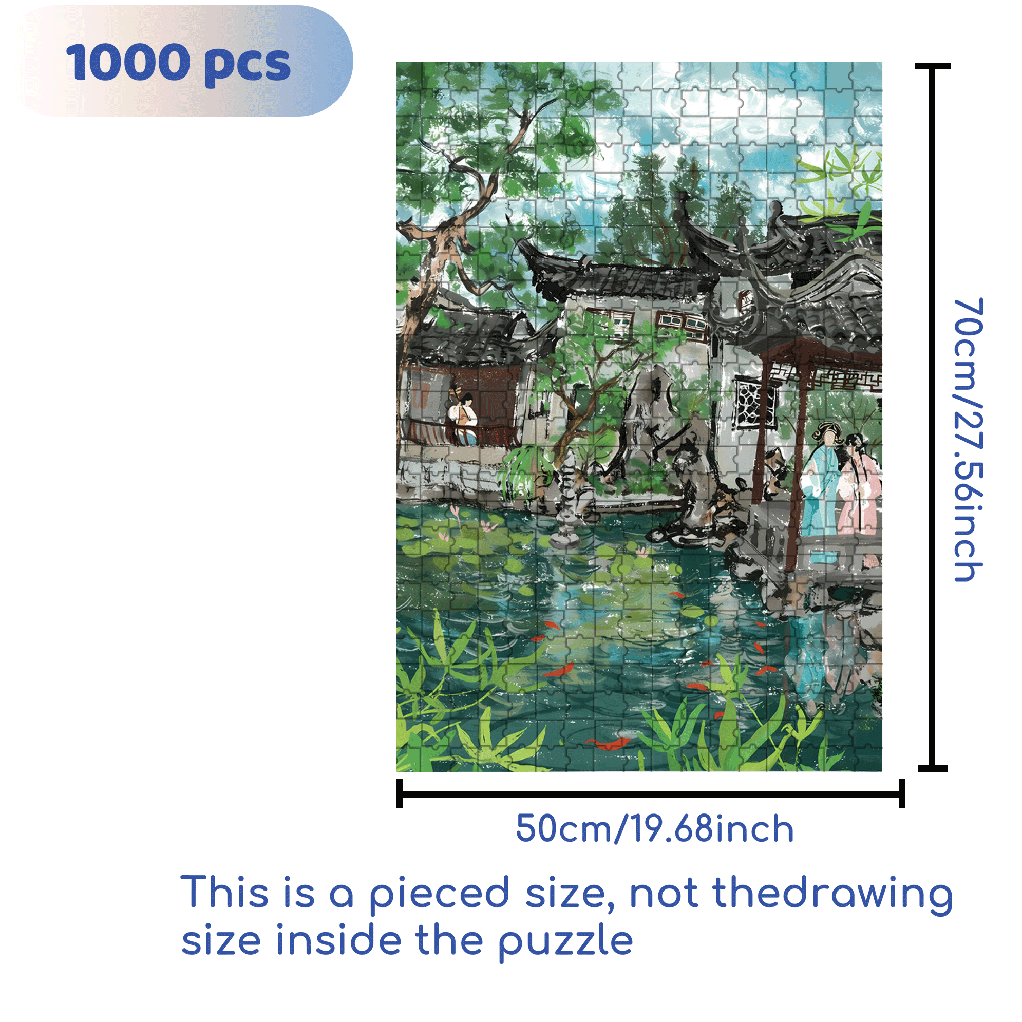 Lingering Garden 500pcs/1000pcs Jigsaw Puzzle, Scratch-Resistant, Interactive Family Game & Brain-Boosting DIY Decor, Perfect for Halloween, Christmas & New Year Gifts, Family Puzzle Game