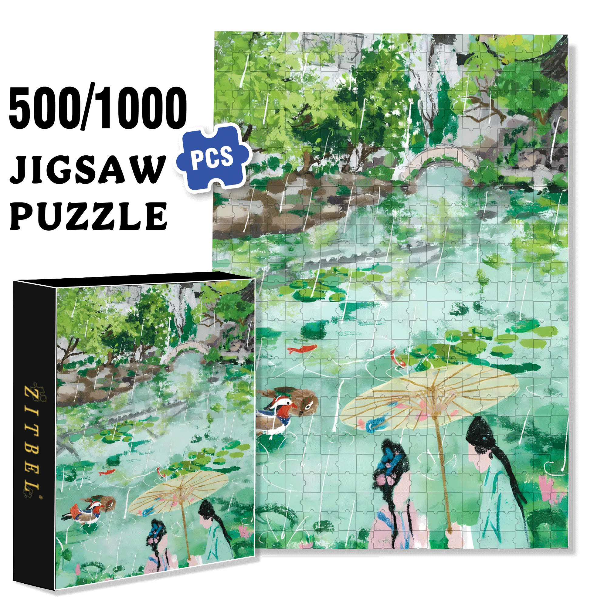 Lion Garden 2 500pcs/1000pcs Jigsaw Puzzle, Scratch-Resistant, Interactive Family Game & Brain-Boosting DIY Decor, Perfect for Halloween, Christmas & New Year Gifts, Family Puzzle Game