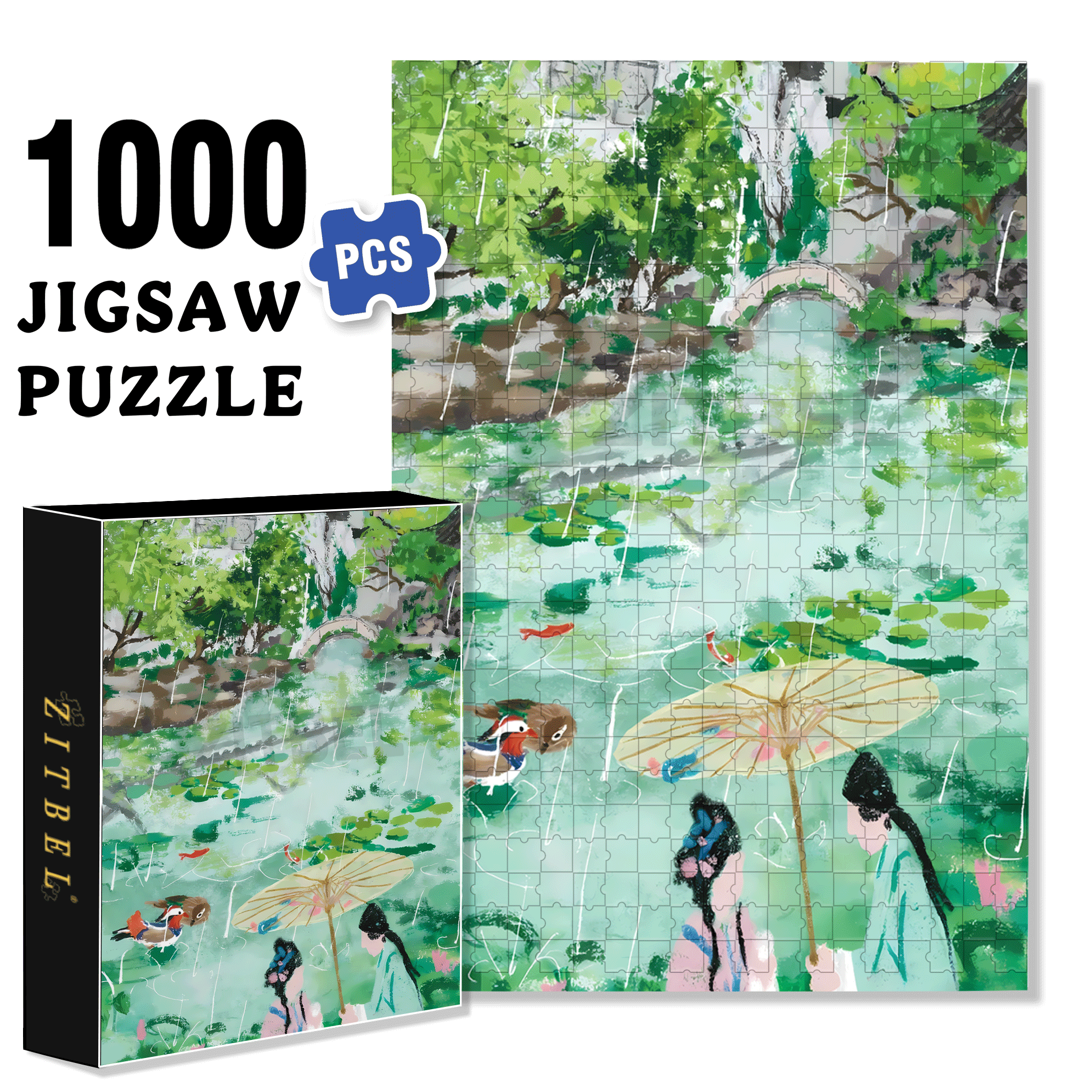Lion Garden 2 500pcs/1000pcs Jigsaw Puzzle, Scratch-Resistant, Interactive Family Game & Brain-Boosting DIY Decor, Perfect for Halloween, Christmas & New Year Gifts, Family Puzzle Game