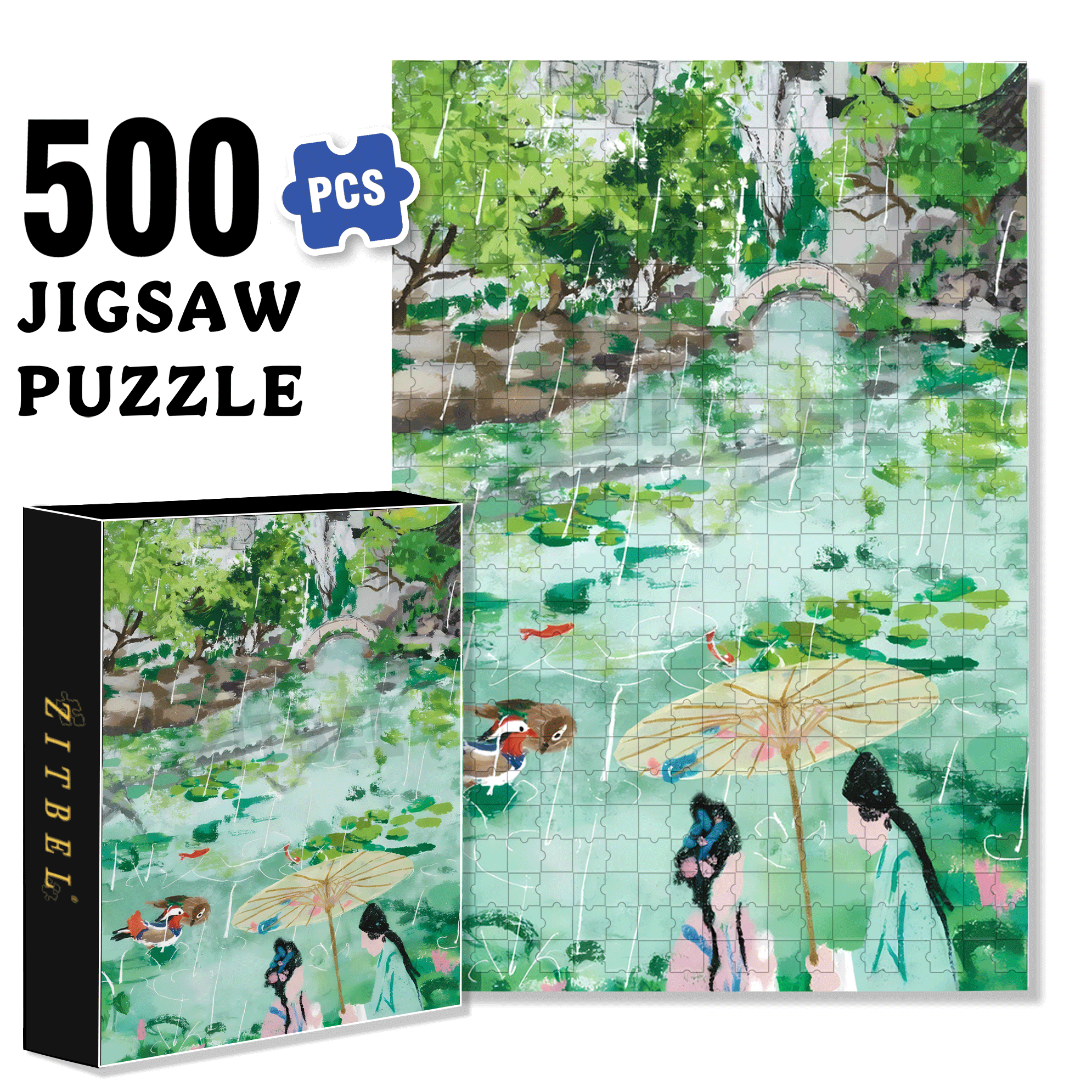 Lion Garden 2 500pcs/1000pcs Jigsaw Puzzle, Scratch-Resistant, Interactive Family Game & Brain-Boosting DIY Decor, Perfect for Halloween, Christmas & New Year Gifts, Family Puzzle Game