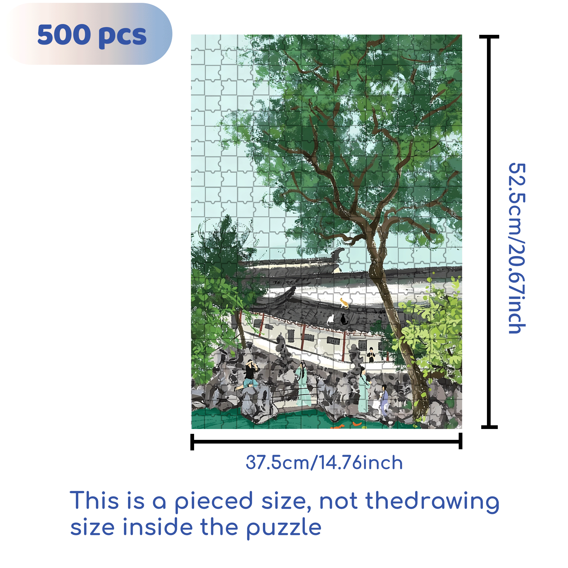 Lion Grove Garden 500pcs/1000pcs Jigsaw Puzzle, Scratch-Resistant, Interactive Family Game & Brain-Boosting DIY Decor, Perfect for Halloween, Christmas & New Year Gifts, Family Puzzle Game