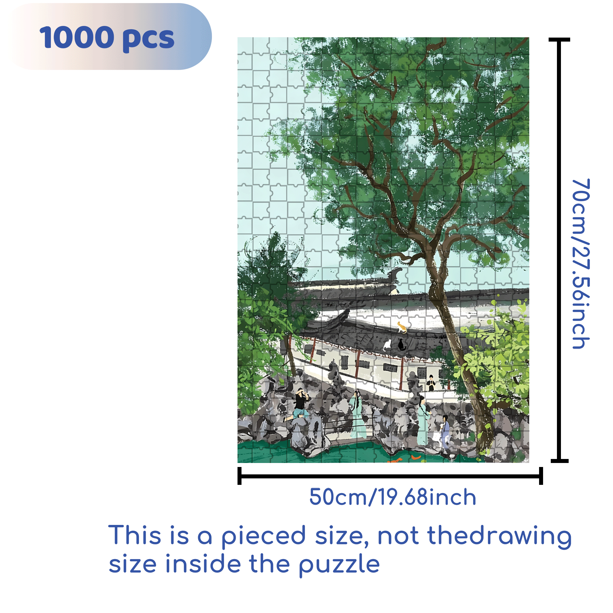 Lion Grove Garden 500pcs/1000pcs Jigsaw Puzzle, Scratch-Resistant, Interactive Family Game & Brain-Boosting DIY Decor, Perfect for Halloween, Christmas & New Year Gifts, Family Puzzle Game