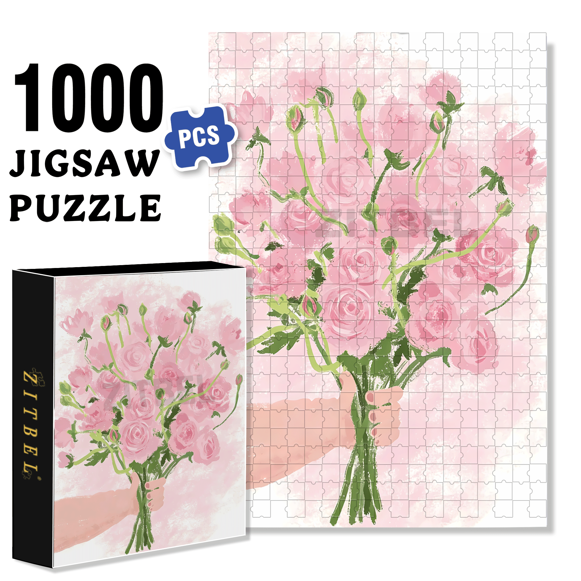 May You Be Happy 500pcs/1000pcs Jigsaw Puzzle, Scratch-Resistant, Interactive Family Game & Brain-Boosting DIY Decor, Perfect for Halloween, Christmas & New Year Gifts, Family Puzzle Game