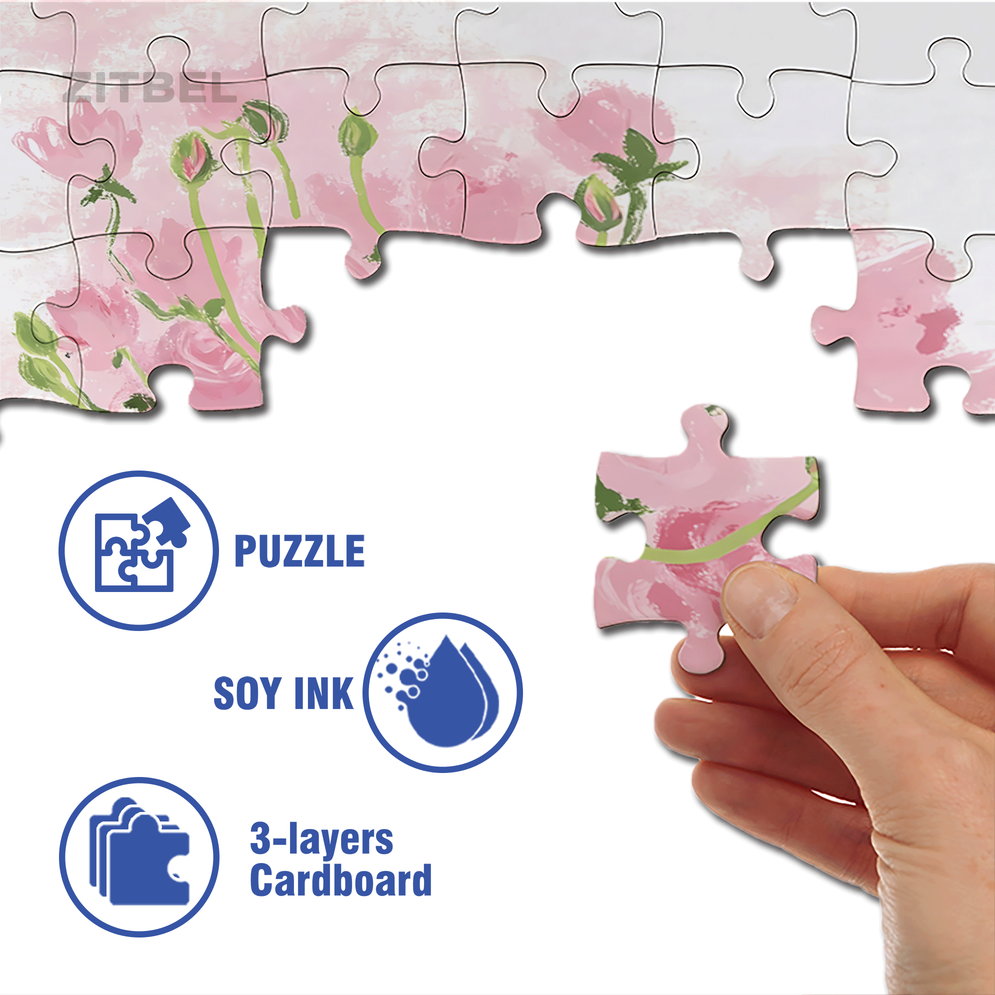 May You Be Happy 500pcs/1000pcs Jigsaw Puzzle, Scratch-Resistant, Interactive Family Game & Brain-Boosting DIY Decor, Perfect for Halloween, Christmas & New Year Gifts, Family Puzzle Game