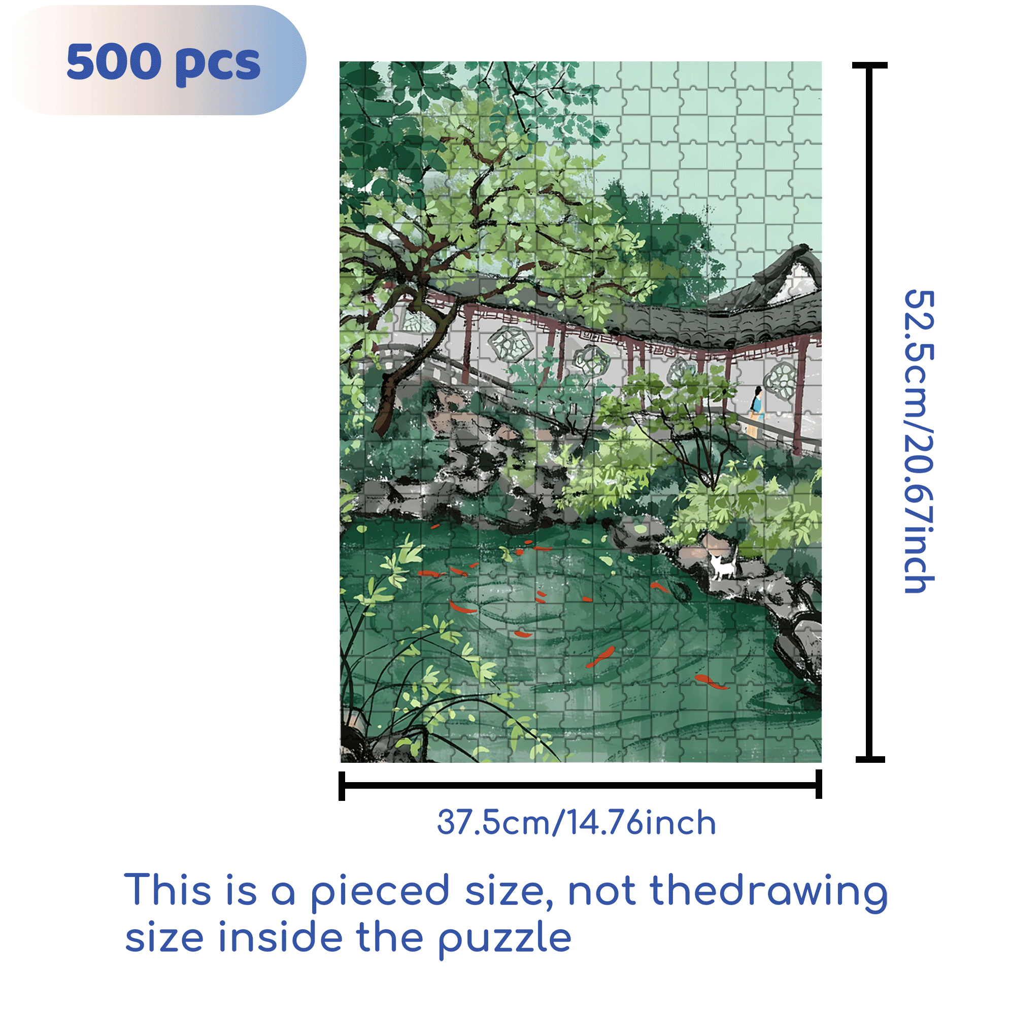 Pavilion of Surging Waves 500pcs/1000pcs Jigsaw Puzzle, Scratch-Resistant, Interactive Family Game & Brain-Boosting DIY Decor, Perfect for Halloween, Christmas & New Year Gifts, Family Puzzle Game