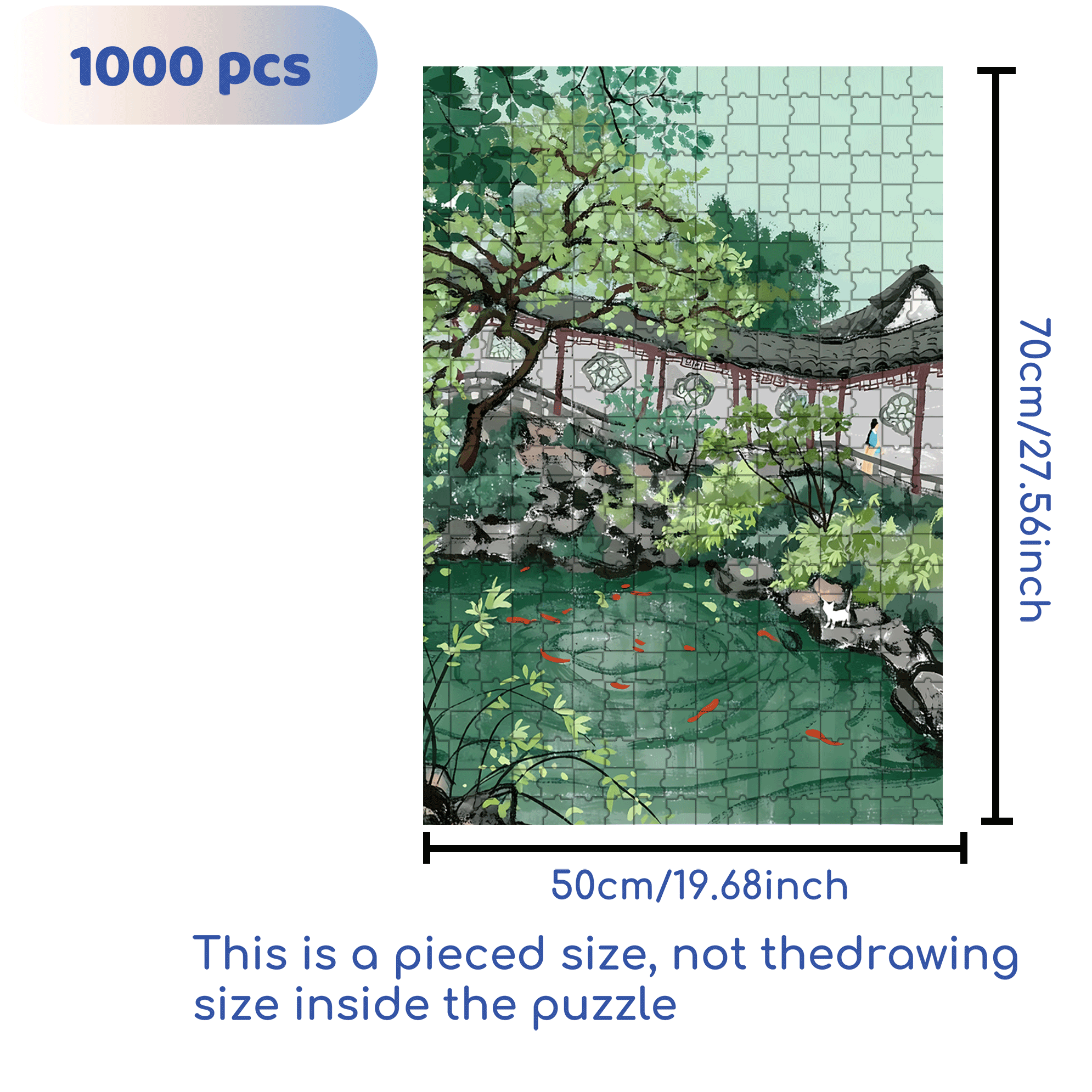 Pavilion of Surging Waves 500pcs/1000pcs Jigsaw Puzzle, Scratch-Resistant, Interactive Family Game & Brain-Boosting DIY Decor, Perfect for Halloween, Christmas & New Year Gifts, Family Puzzle Game