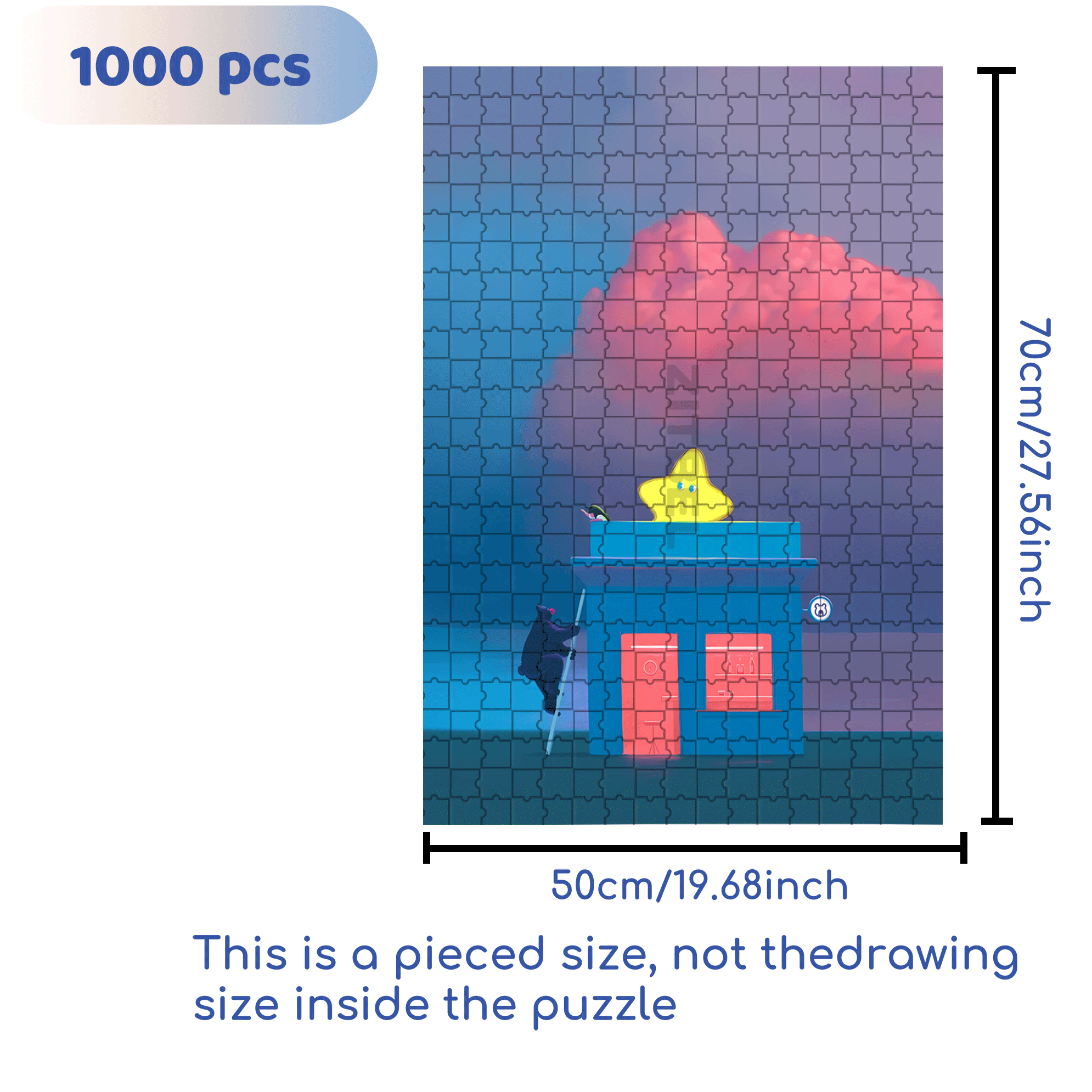 Plucking the Star 500pcs/1000pcs Jigsaw Puzzle, Scratch-Resistant, Interactive Family Game & Brain-Boosting DIY Decor, Perfect for Halloween, Christmas & New Year Gifts, Family Puzzle Game