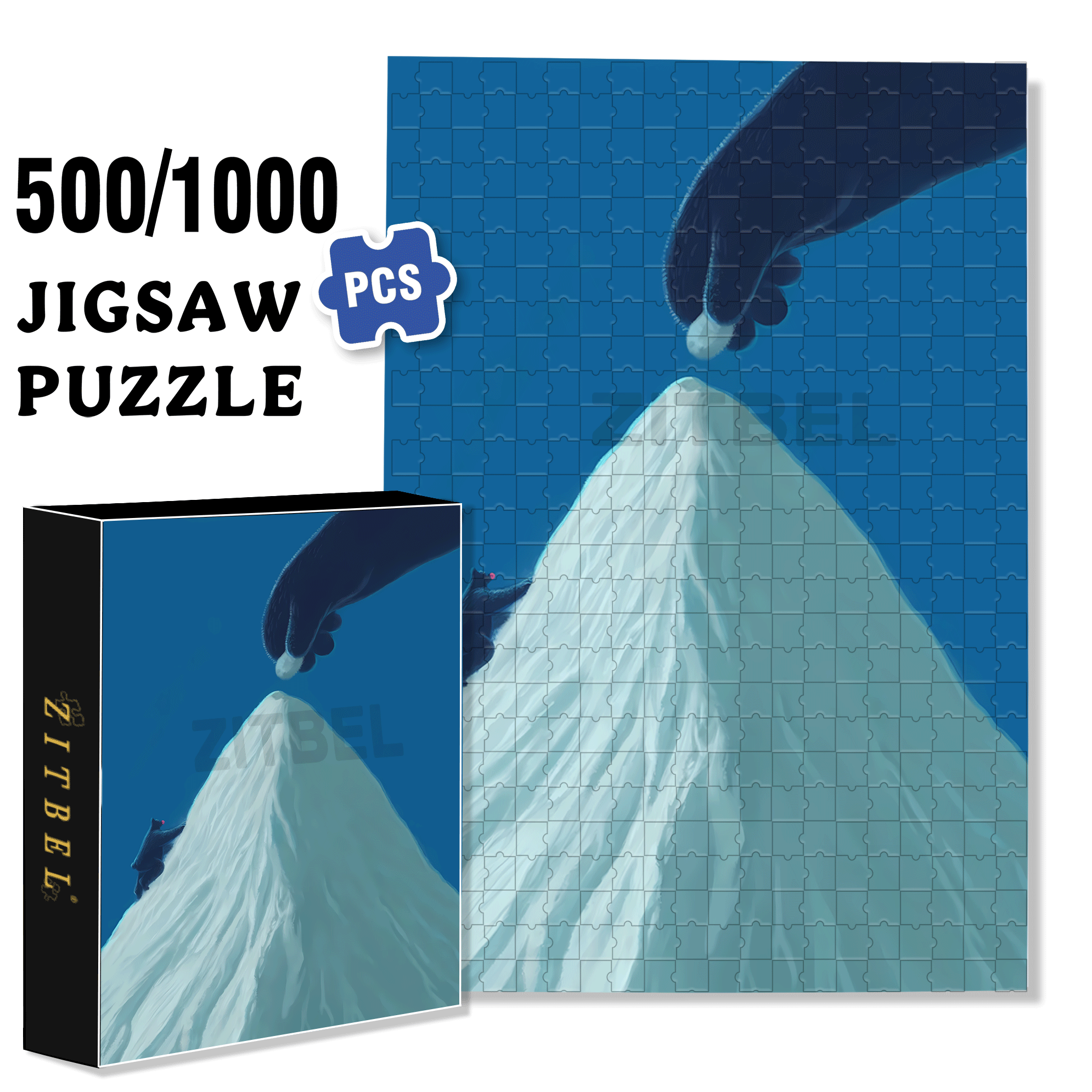 The Climber 500pcs/1000pcs Jigsaw Puzzle, Scratch-Resistant, Interactive Family Game & Brain-Boosting DIY Decor, Perfect for Halloween, Christmas & New Year Gifts, Family Puzzle Game