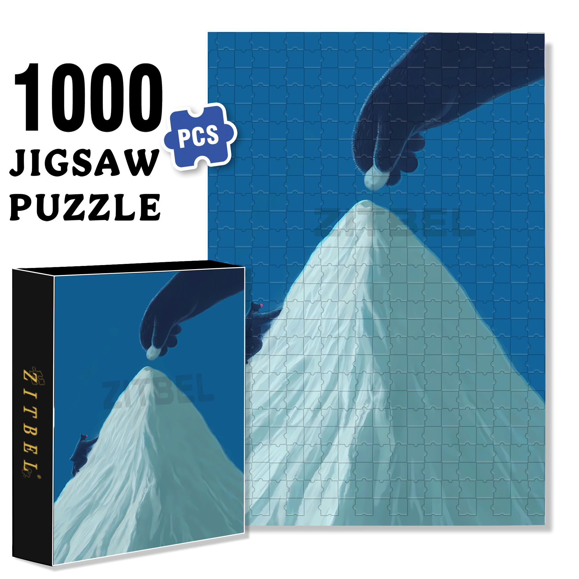 The Climber 500pcs/1000pcs Jigsaw Puzzle, Scratch-Resistant, Interactive Family Game & Brain-Boosting DIY Decor, Perfect for Halloween, Christmas & New Year Gifts, Family Puzzle Game