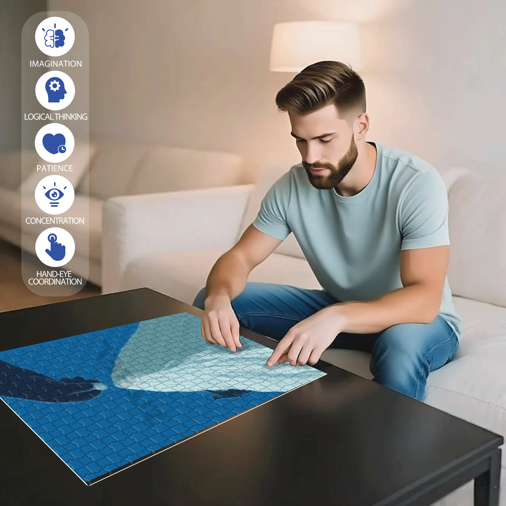 The Climber 500pcs/1000pcs Jigsaw Puzzle, Scratch-Resistant, Interactive Family Game & Brain-Boosting DIY Decor, Perfect for Halloween, Christmas & New Year Gifts, Family Puzzle Game