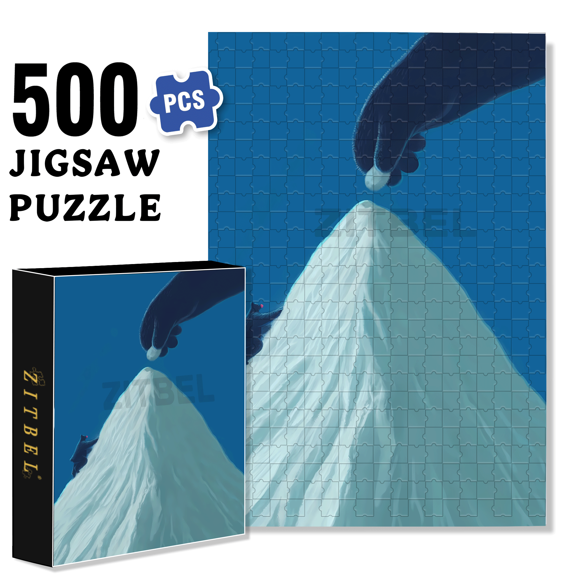 The Climber 500pcs/1000pcs Jigsaw Puzzle, Scratch-Resistant, Interactive Family Game & Brain-Boosting DIY Decor, Perfect for Halloween, Christmas & New Year Gifts, Family Puzzle Game
