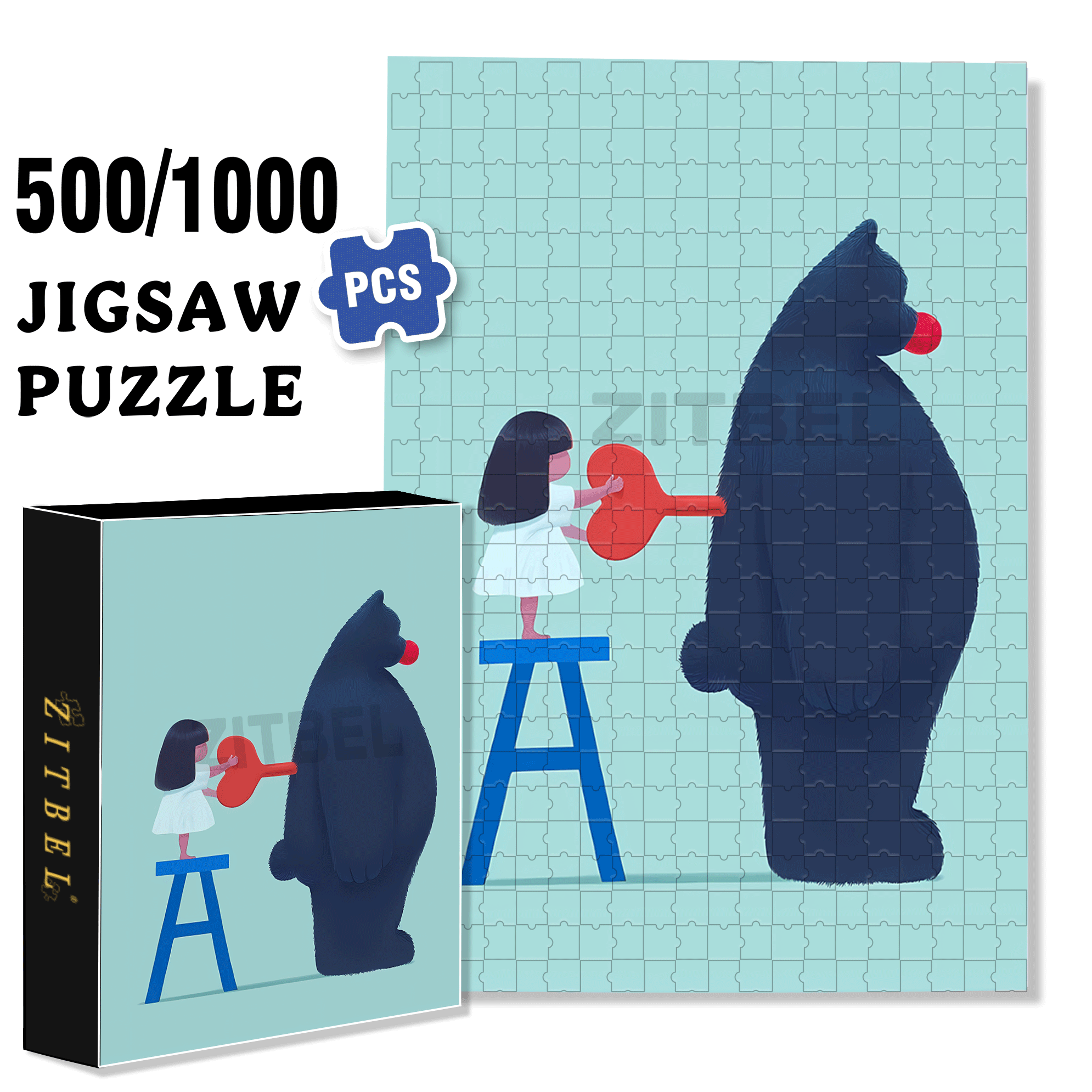 Clockwork 500pcs/1000pcs Jigsaw Puzzle, Scratch-Resistant, Interactive Family Game & Brain-Boosting DIY Decor, Perfect for Halloween, Christmas & New Year Gifts, Family Puzzle Game