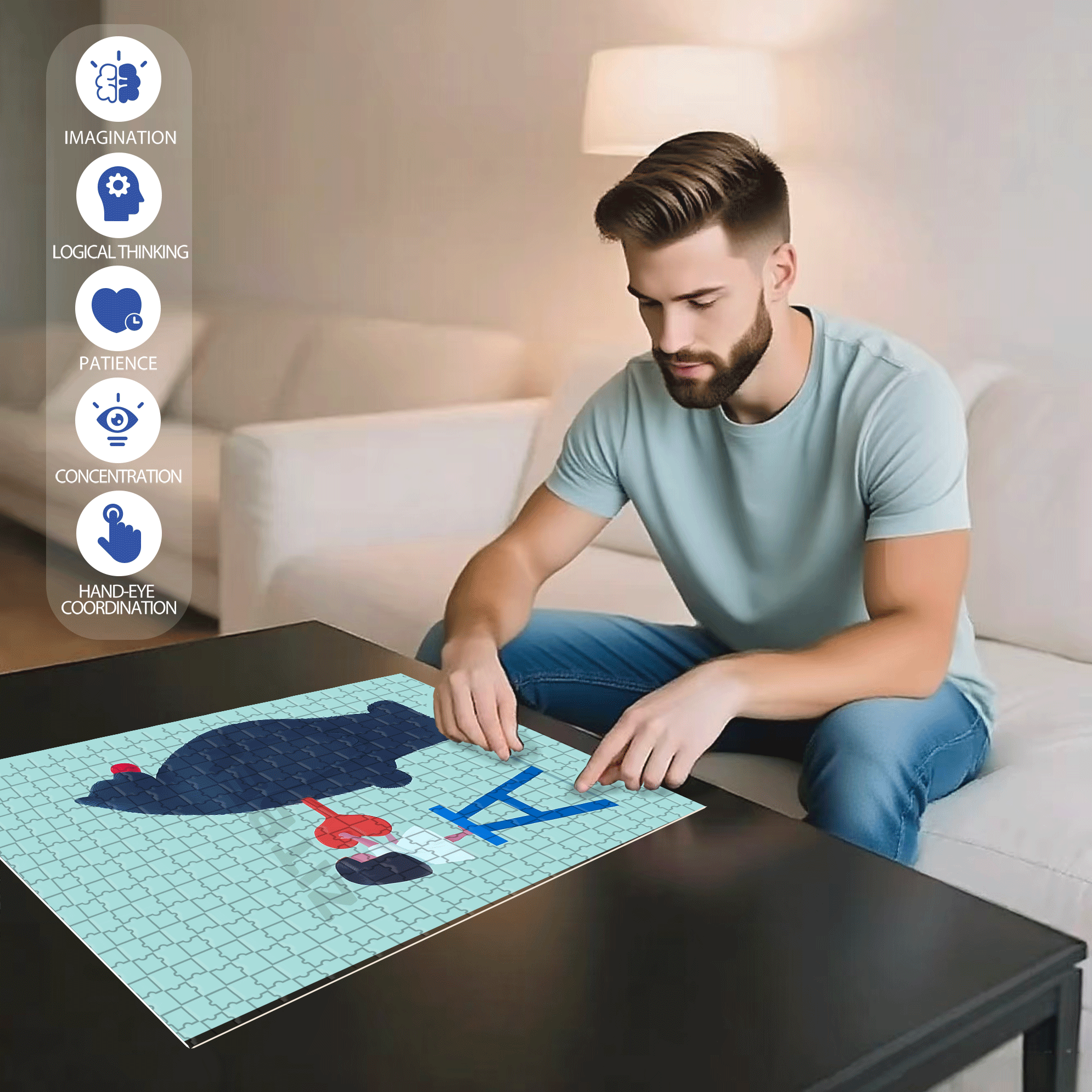 Clockwork 500pcs/1000pcs Jigsaw Puzzle, Scratch-Resistant, Interactive Family Game & Brain-Boosting DIY Decor, Perfect for Halloween, Christmas & New Year Gifts, Family Puzzle Game