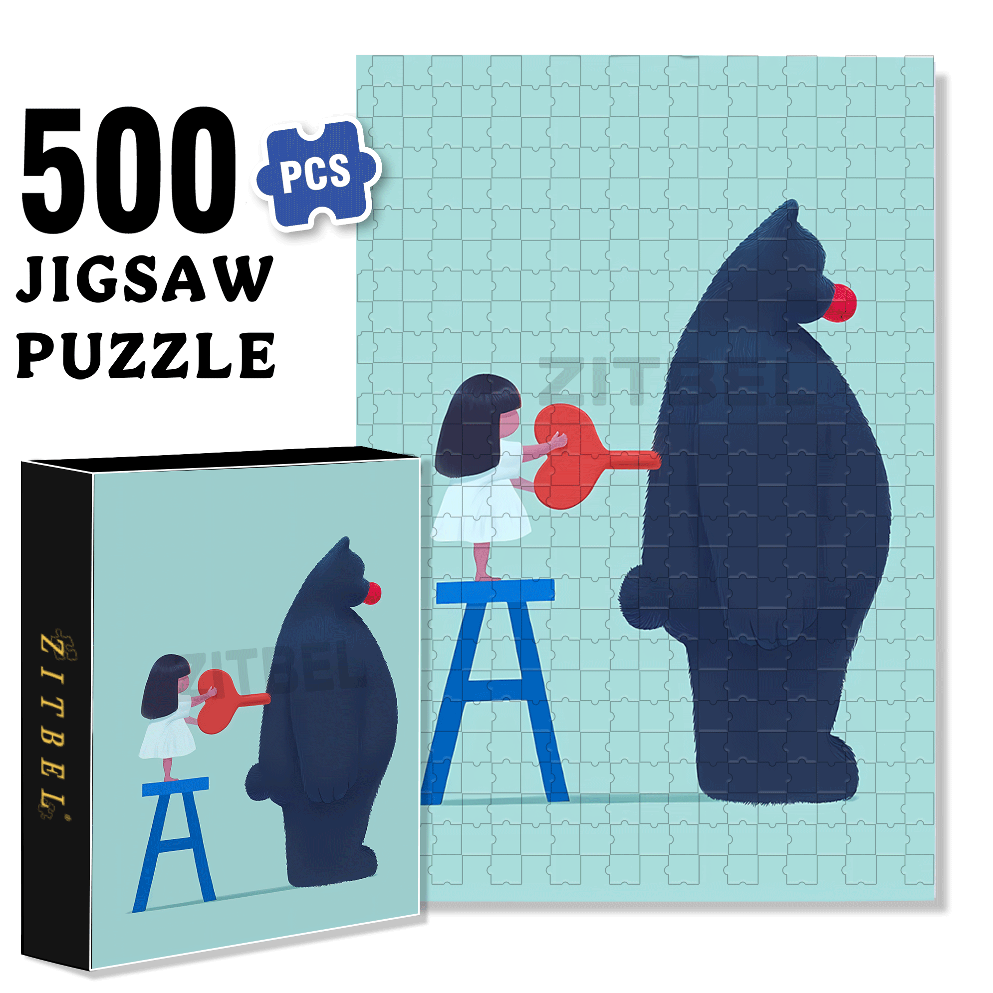 Clockwork 500pcs/1000pcs Jigsaw Puzzle, Scratch-Resistant, Interactive Family Game & Brain-Boosting DIY Decor, Perfect for Halloween, Christmas & New Year Gifts, Family Puzzle Game